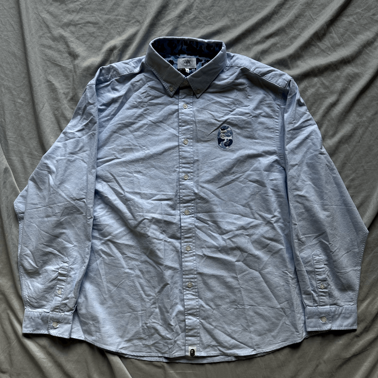Bape ABC Bape Camo One Point Relaxed Fit Shirt Blue Button Down Size US XL / EU 56 / 4 - 1 Thumbnail