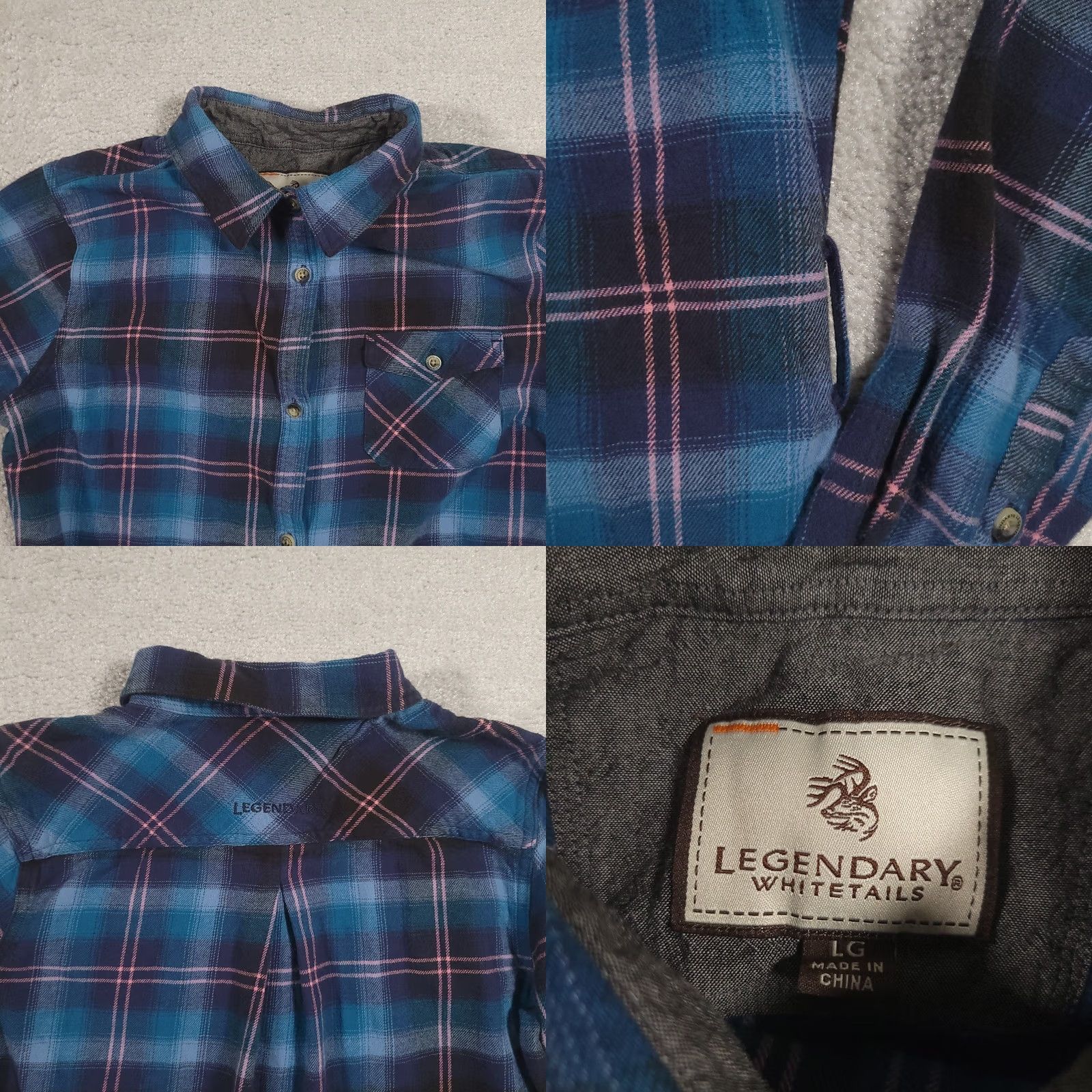 Vintage VINTAGE Legendary Whitetails Flannel Shirt Dress Large Blue Flannel Size L / US 10 / IT 46 - 8 Thumbnail