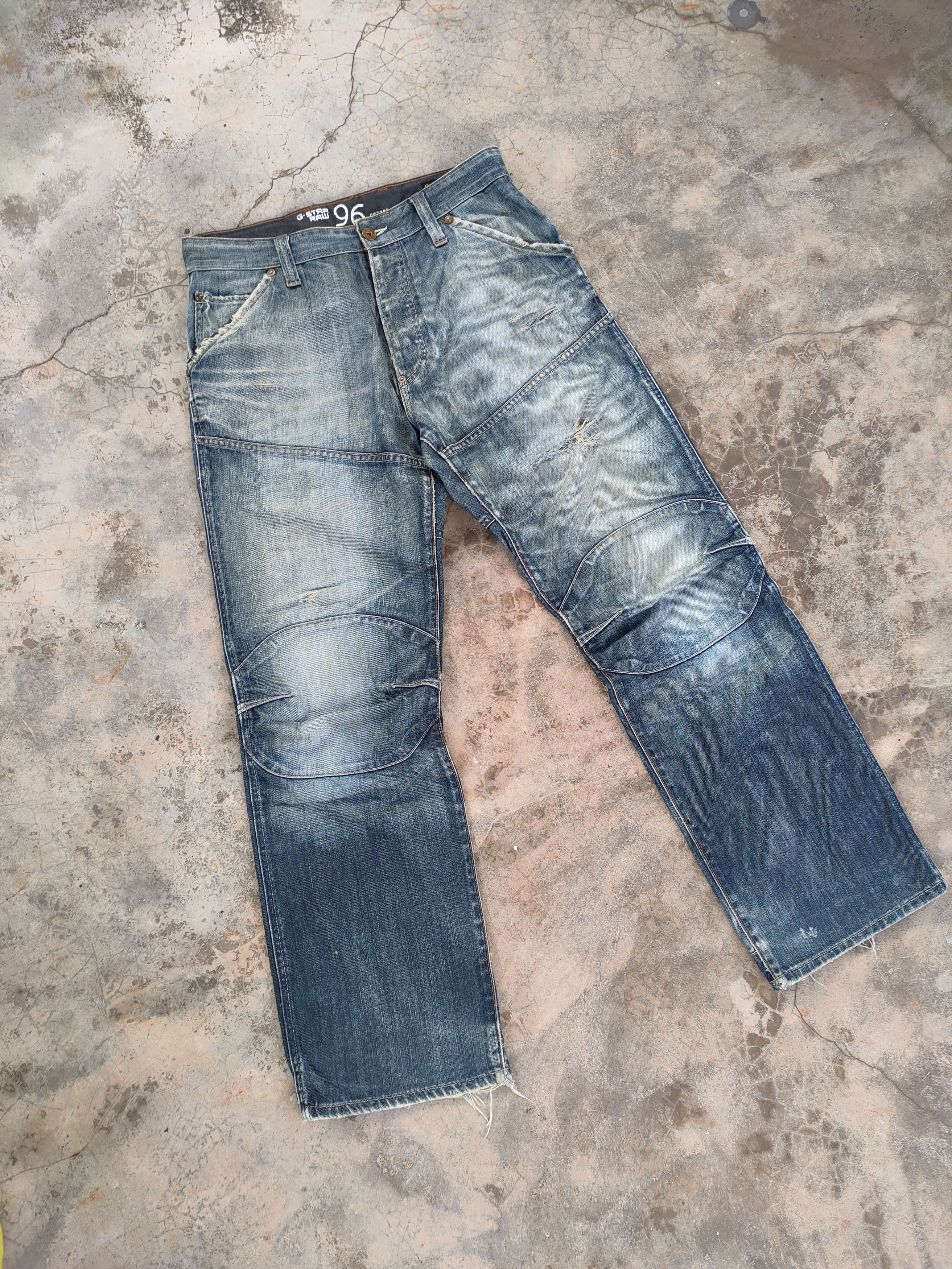G-Star W34 VINTAGE GSTAR RUSTY DOUBLE KNEE DISTRESSED JEAN PANTS Size US 34 / EU 50 - 2 Thumbnail