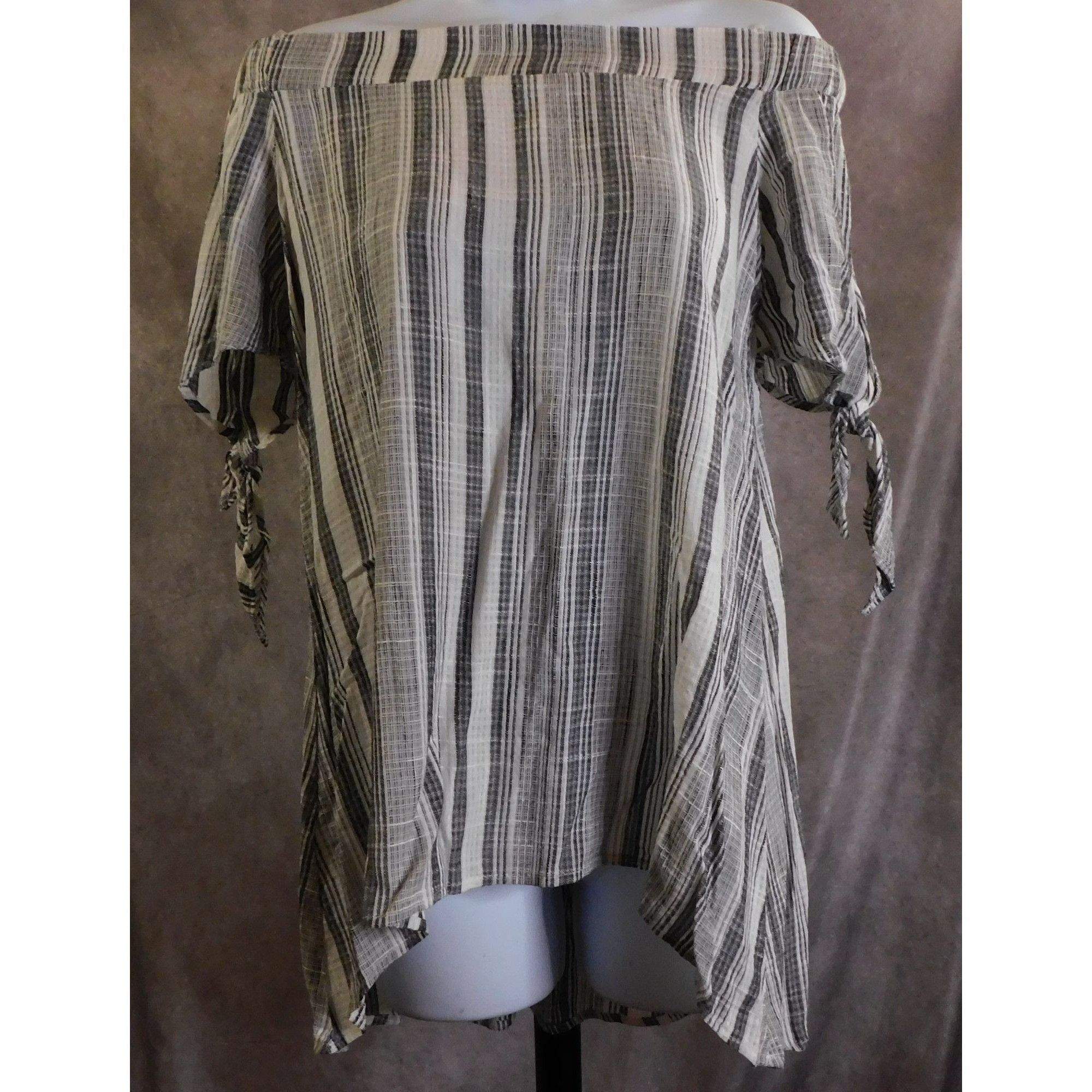 Other 1.4.3. Story by Line Up Striped Off Shoulder Top NWT Size S / US 4 / IT 40 - 4 Thumbnail