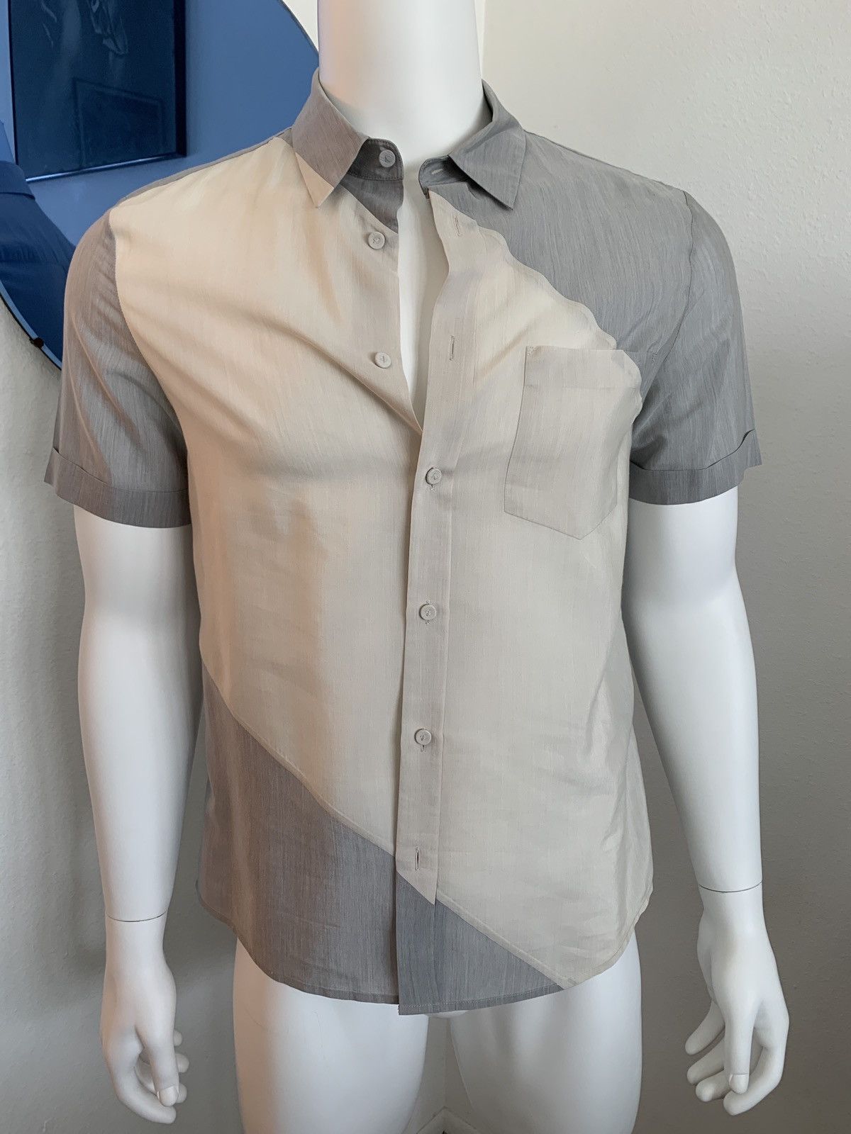image of 3 1 Phillip Lim S/s Vintage Shirt in Grey/Beige, Men's (Size Medium)