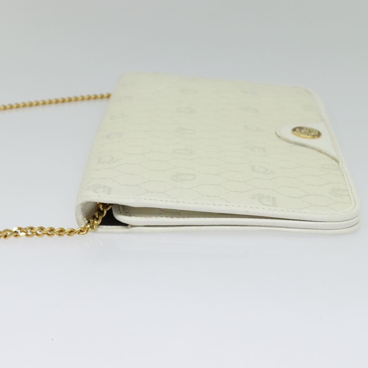 Dior DIOR Honeycomb Canvas Chain Shoulder Bag Pvc White Gold Size ONE SIZE - 4 Thumbnail