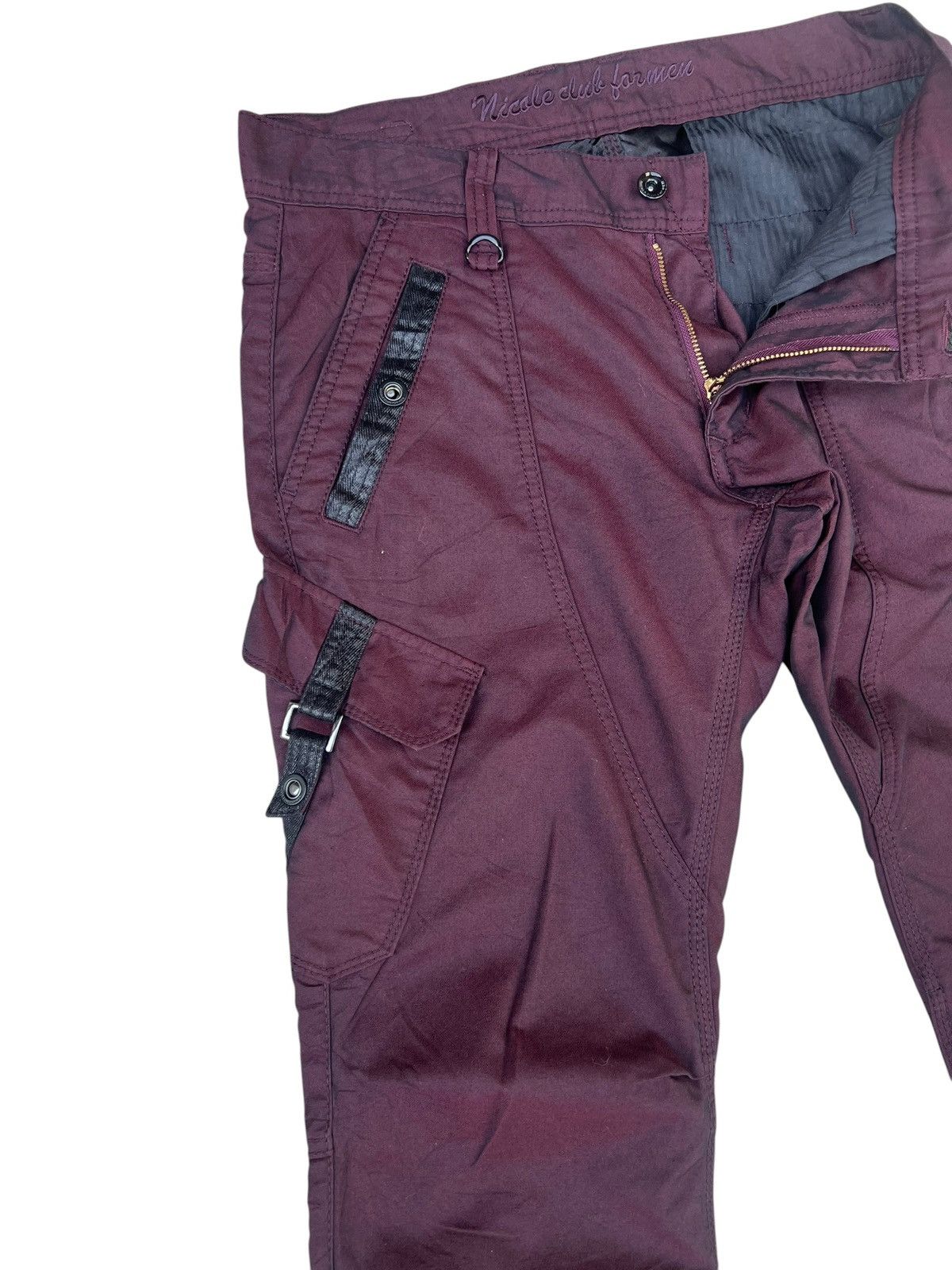 Nicole Club Nicole Club Japan Dark Maroon Cargo Flare Trouser Pant Size US 30 / EU 46 - 8 Thumbnail
