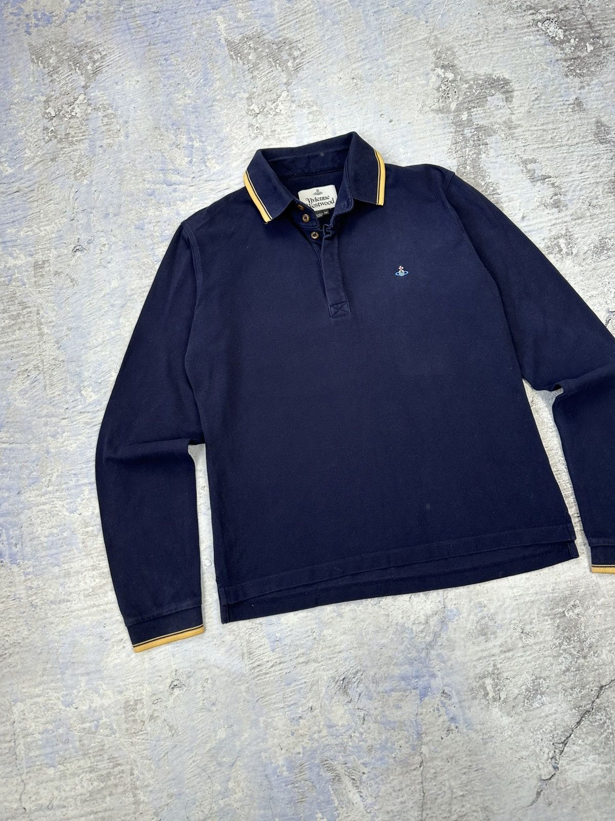 Vivienne Westwood Vivienne Westwood longsleeve poli shirt mens navy logo rare Size US M / EU 48-50 / 2 - 2 Thumbnail