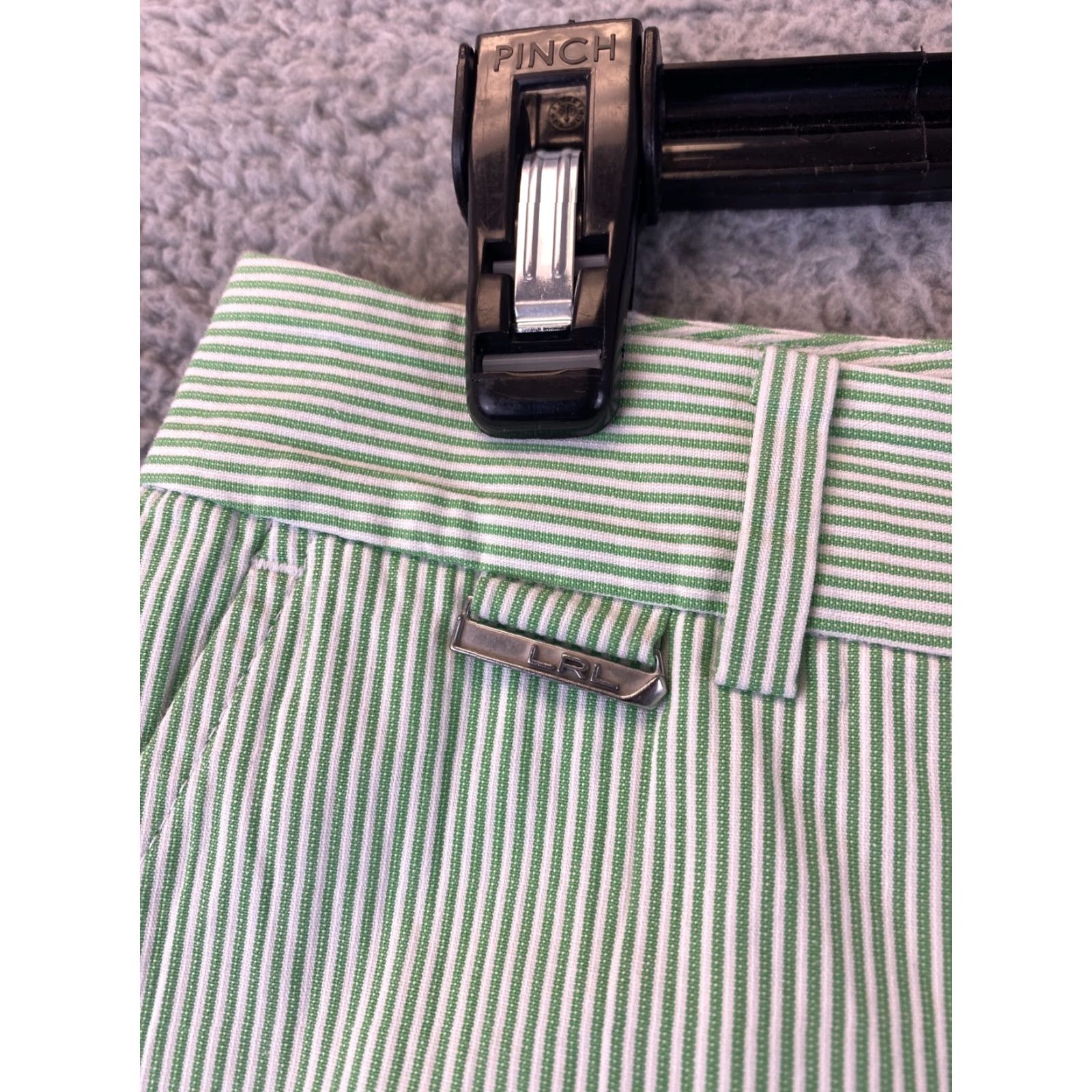 Ralph Lauren VINTAGE? No. LAUREN RALPH LAUREN ACTIVE Shorts WOMEN 12 Green White Stripes Pockets Cotton Blend Regular Fit 79-48 Size 34" / US 12 / IT 48 - 6 Thumbnail