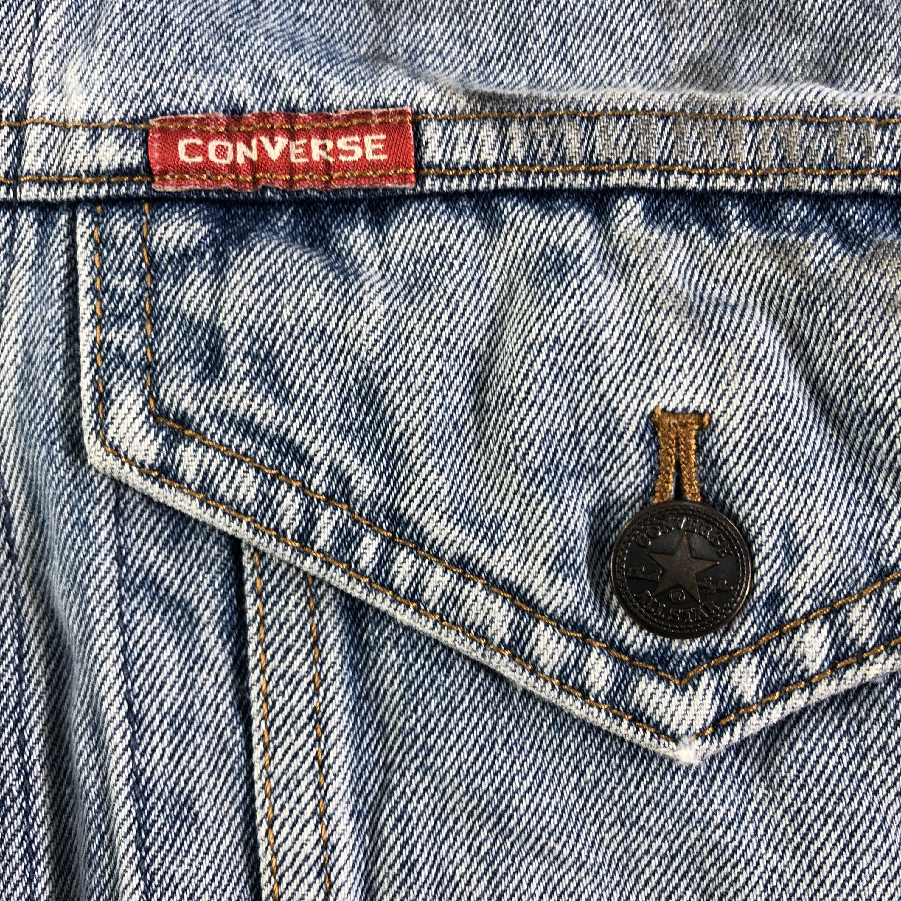Converse Vintage Distressed Converse Denim Jacket Size US L / EU 52-54 / 3 - 4 Thumbnail