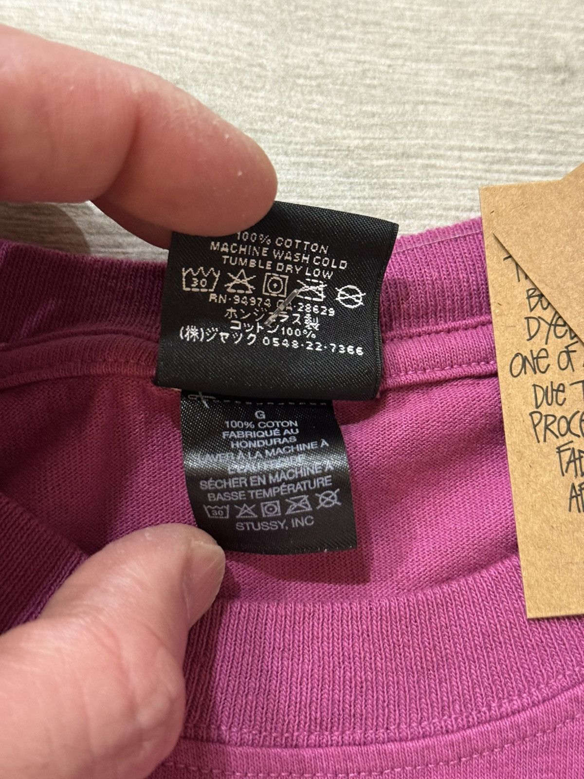 Stussy Stussy Long Haul Pigment Dyed Berry Tee T-Shirt Size L Large Size US L / EU 52-54 / 3 - 4 Thumbnail