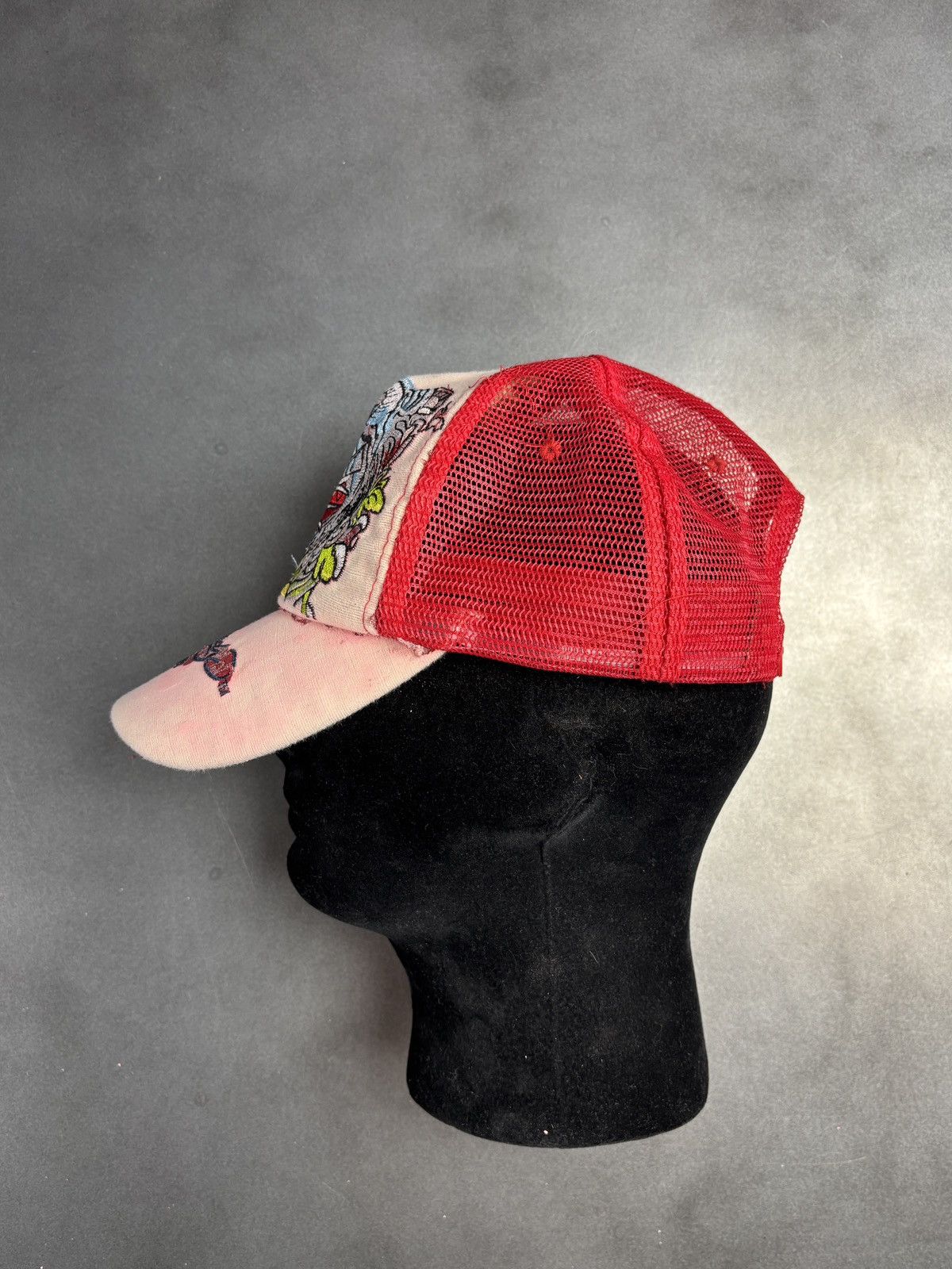 Christian Audigier × Ed Hardy × Vintage 2000s Ed Hardy Trucker Hat Vintage Christian Audigier Snapba Size ONE SIZE - 4 Thumbnail
