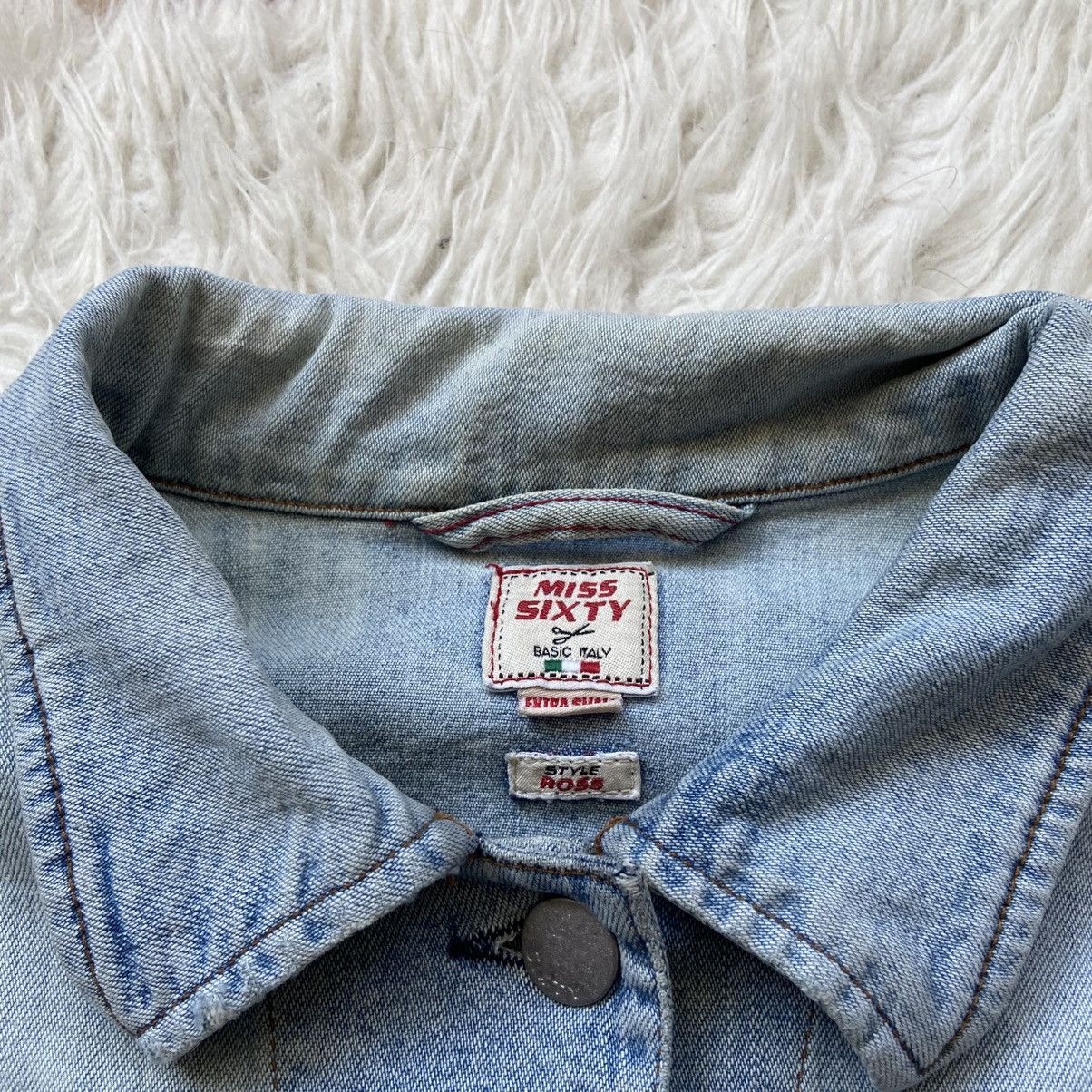 Miss Sixty 📌 Vintage 00s Miss Sixty Denim Crop Y2K Jacket Size XS / US 0-2 / IT 36-38 - 5 Thumbnail