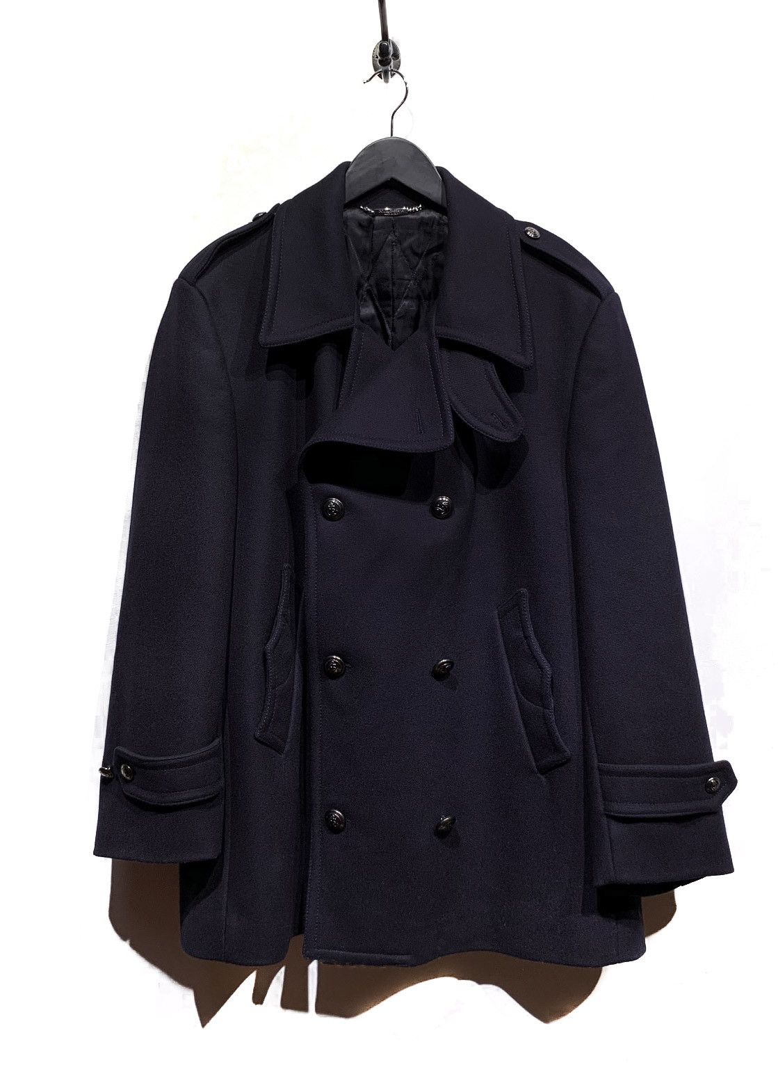 Dolce & Gabbana Dolce & Gabbana Navy Wool Peacoat Jacket Size US XL / EU 56 / 4 - 1 Thumbnail