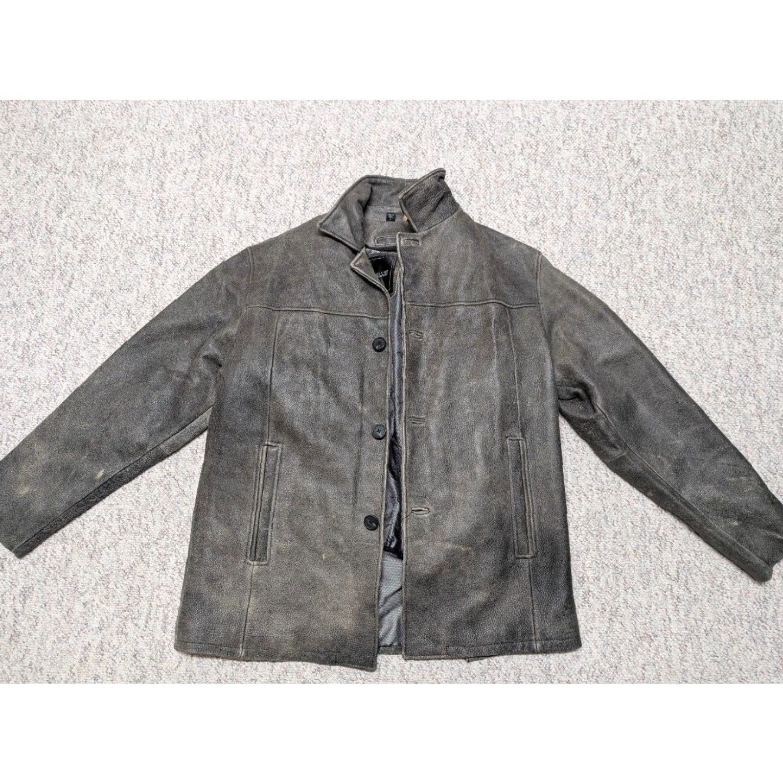 Vintage VINTAGE Excelled leather coat Jacket Mens L Brown Patina 1990s Mad Max Distressed 90s Size US L / EU 52-54 / 3 - 5 Thumbnail