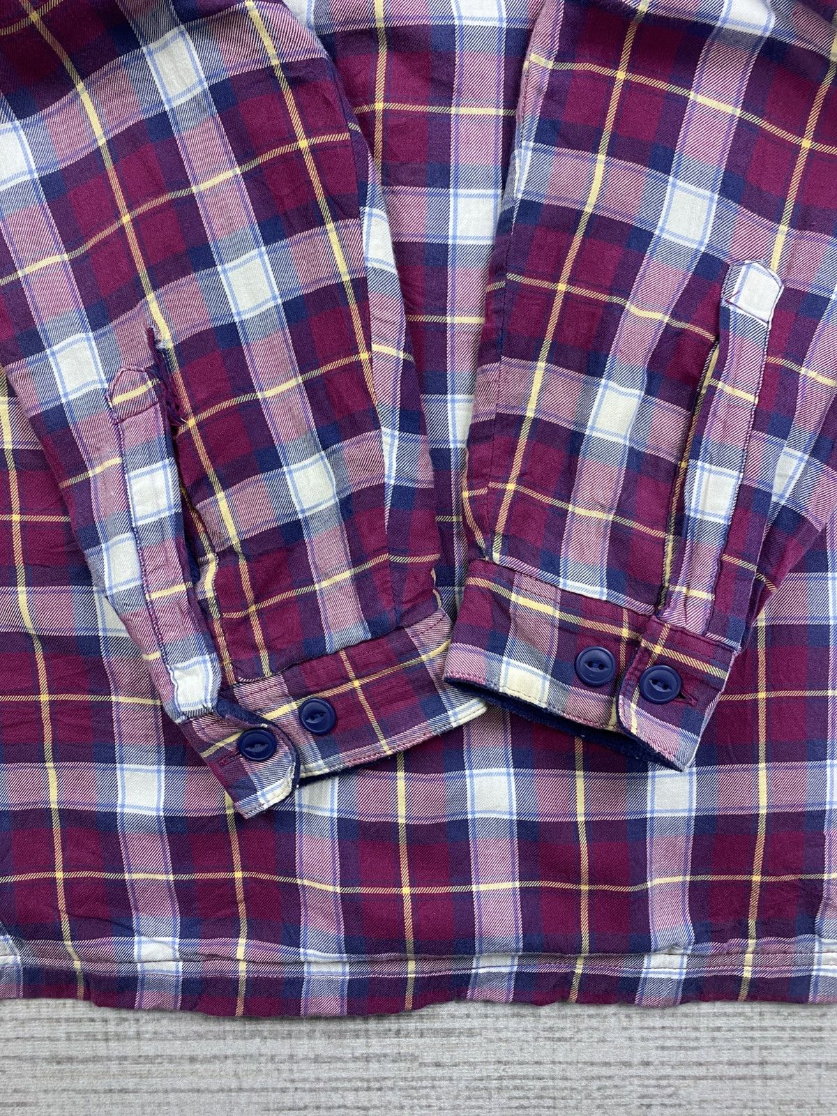 Japanese Brand × L.L. Bean × Vintage Vintage L.L Bean Men’s Fleece Linen Plaid Button Shirt Size US M / EU 48-50 / 2 - 9 Thumbnail
