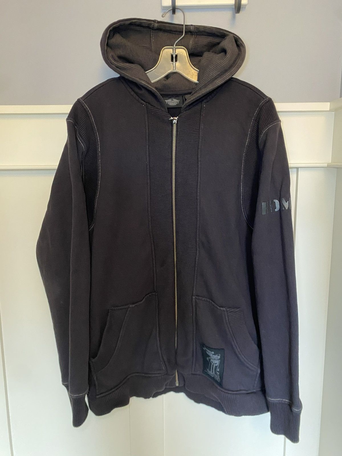 Harley Davidson Vintage Harley Davidson #1 ribbed panelled zip-up hoodie Size US XL / EU 56 / 4 - 1 Thumbnail