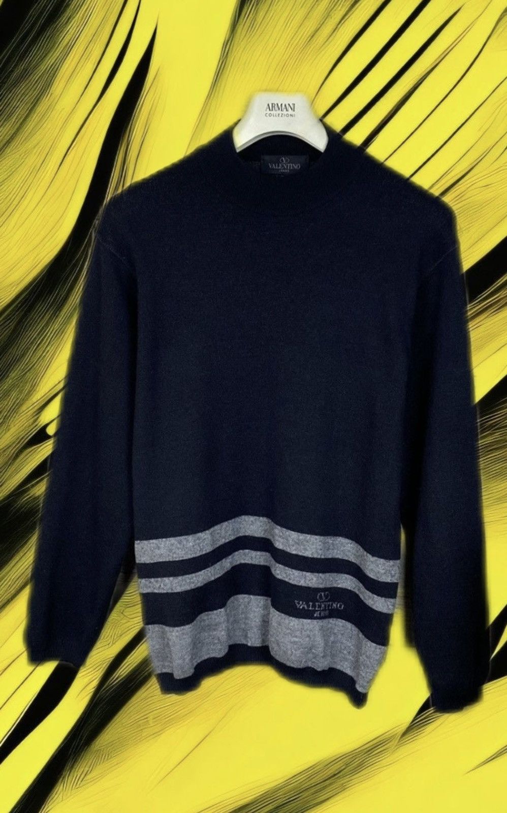 Valentino × Vintage Rare Valentino Jeans vintage wool sweater Size L Size US L / EU 52-54 / 3 - 1 Thumbnail