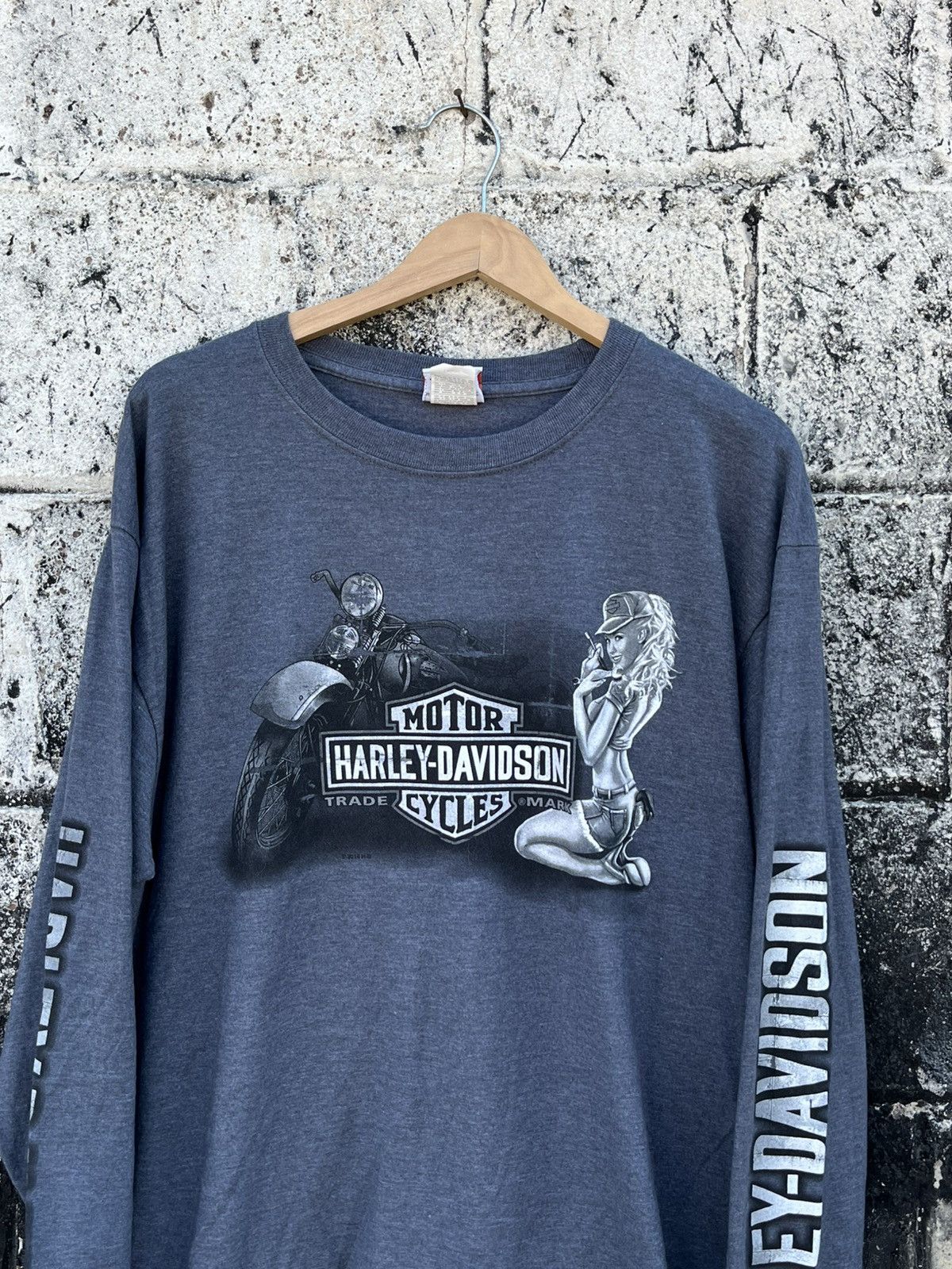 Harley Davidson × Vintage Harley Davidson vintage longsleeve pin up girl skater hype Size US XL / EU 56 / 4 - 3 Thumbnail