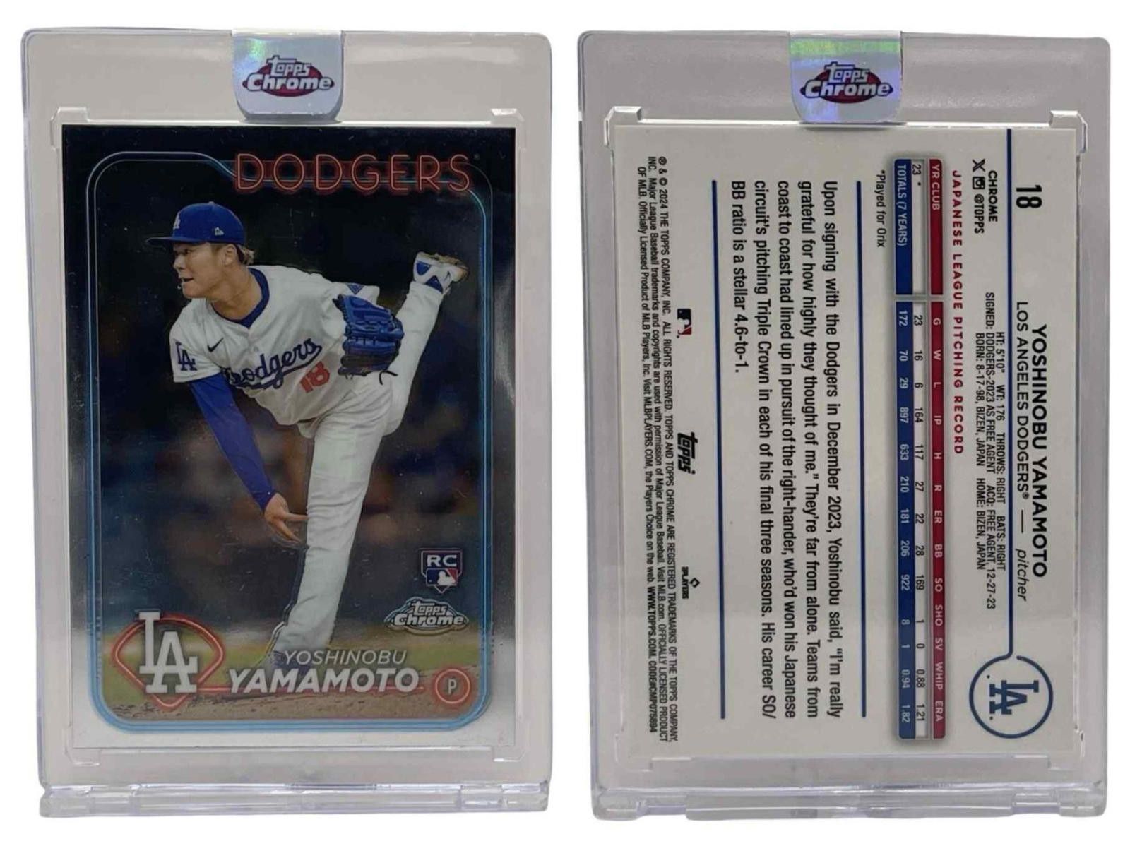 Other 2024 Topps Chrome #18 Yoshinobu Yamamoto Dodgers Rookie (RC) Size ONE SIZE - 1 Thumbnail