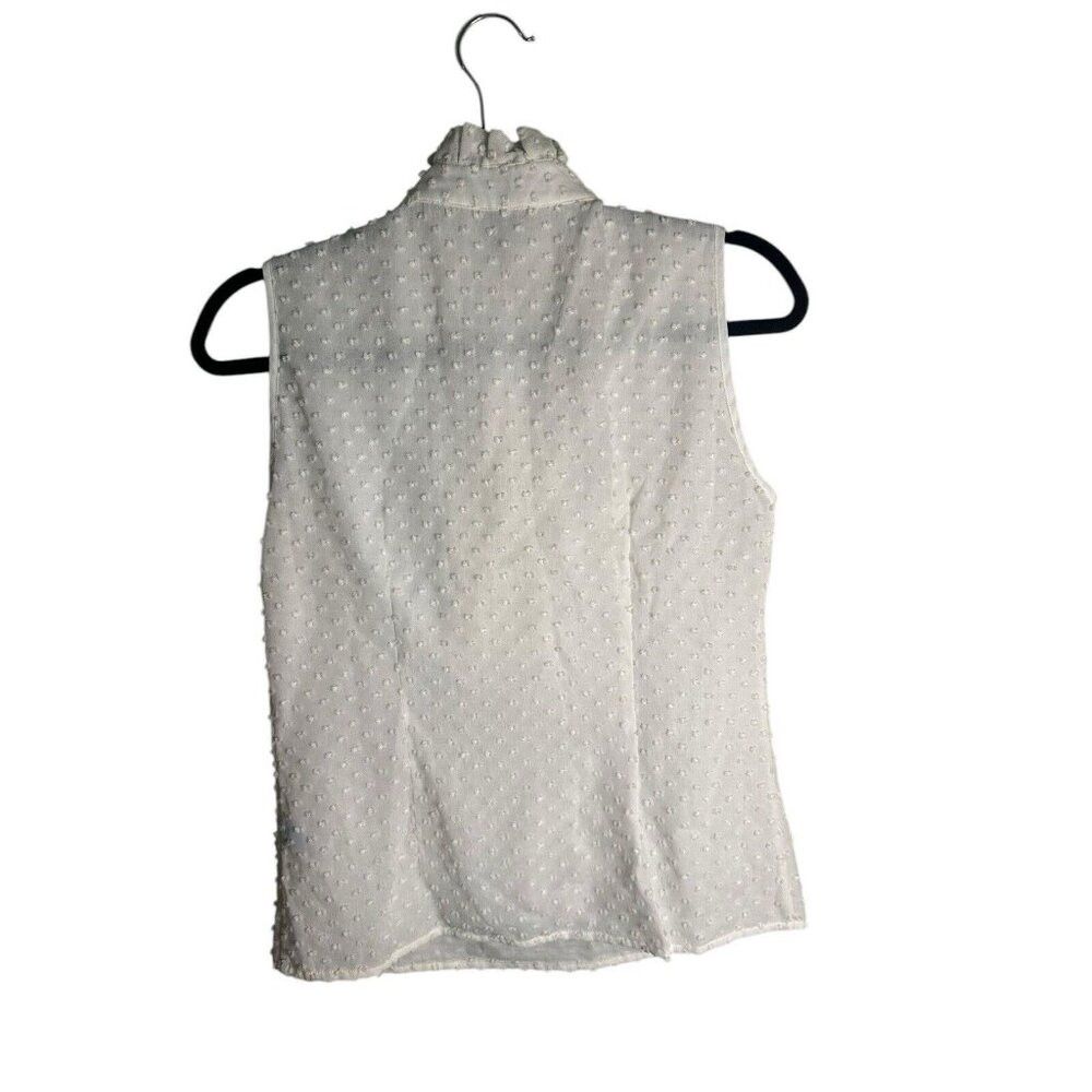 J.McLaughlin J. McLaughlin Women's 2 White Jacquard Darlene Ruffle Blous Size XS / US 0-2 / IT 36-38 - 2 Thumbnail