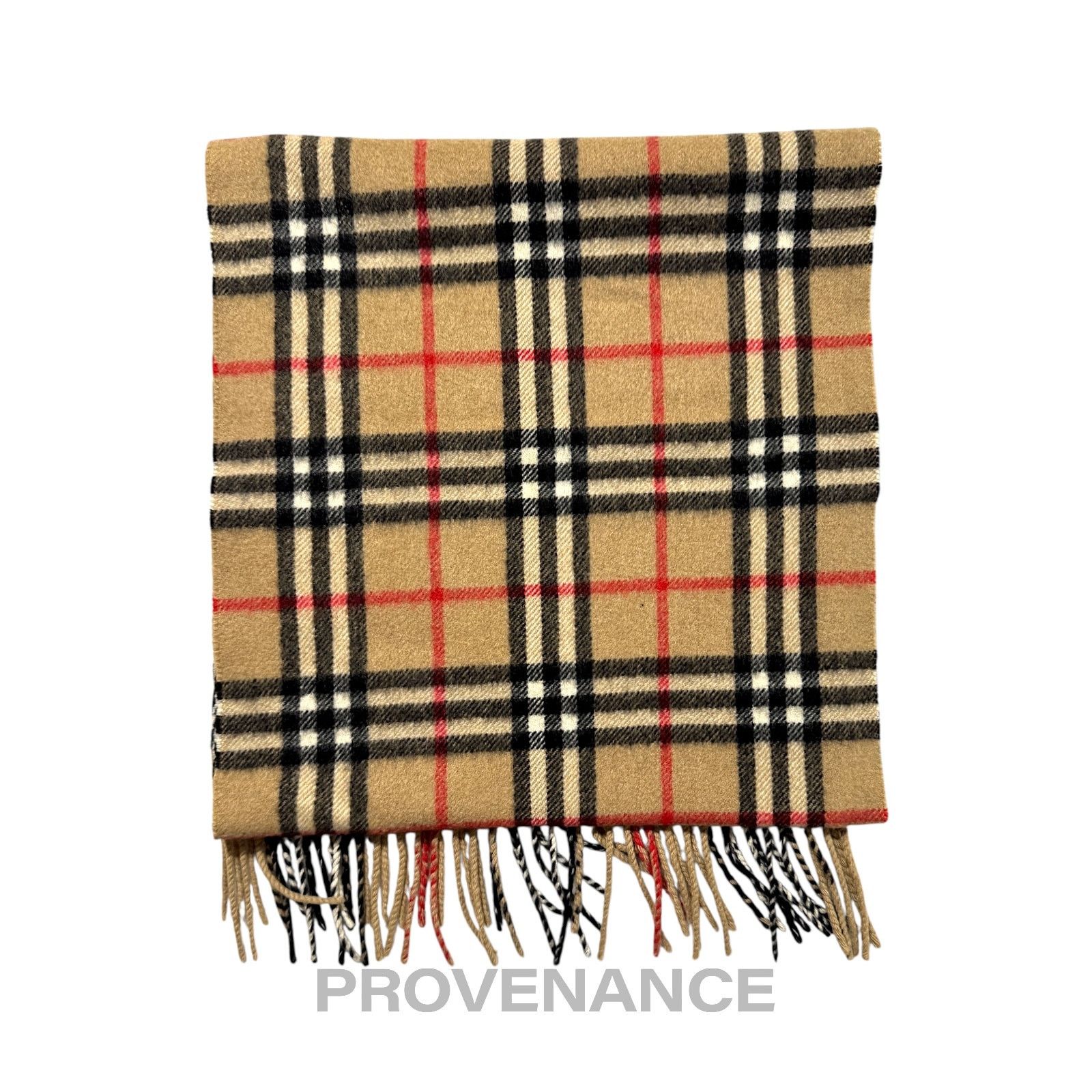 Burberry 🔴 Vintage Burberrys Scarf Nova Check 100% Cashmere Camel Size ONE SIZE - 2 Thumbnail
