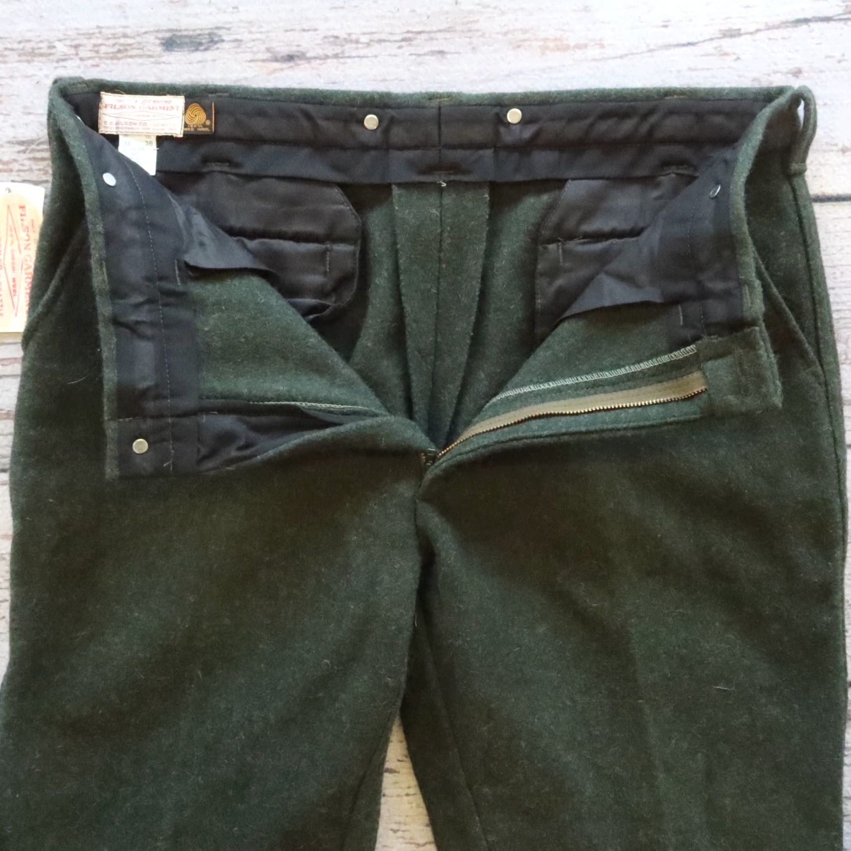 Filson VINTAGE Filson Wool Pants - Men - Pants - Size 38 - Green - 35 in Inseam - Chino Wool - Made in USA Size US 38 / EU 54 - 4 Thumbnail