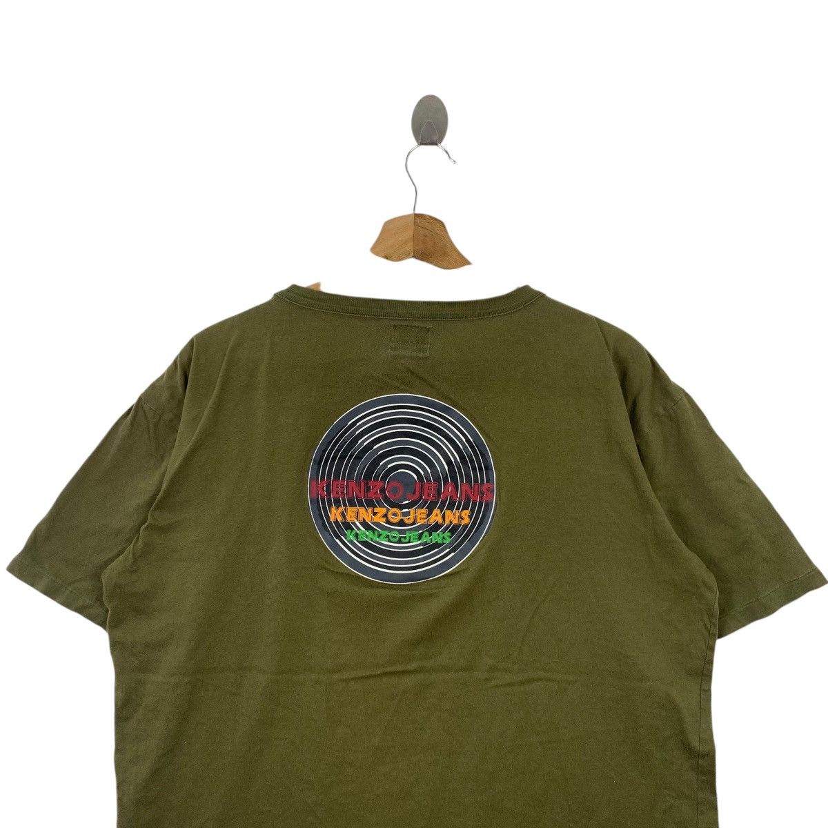 Kenzo × Vintage Vintage KENZO JEANS Olive Green Tee Shirt Size US L / EU 52-54 / 3 - 6 Thumbnail