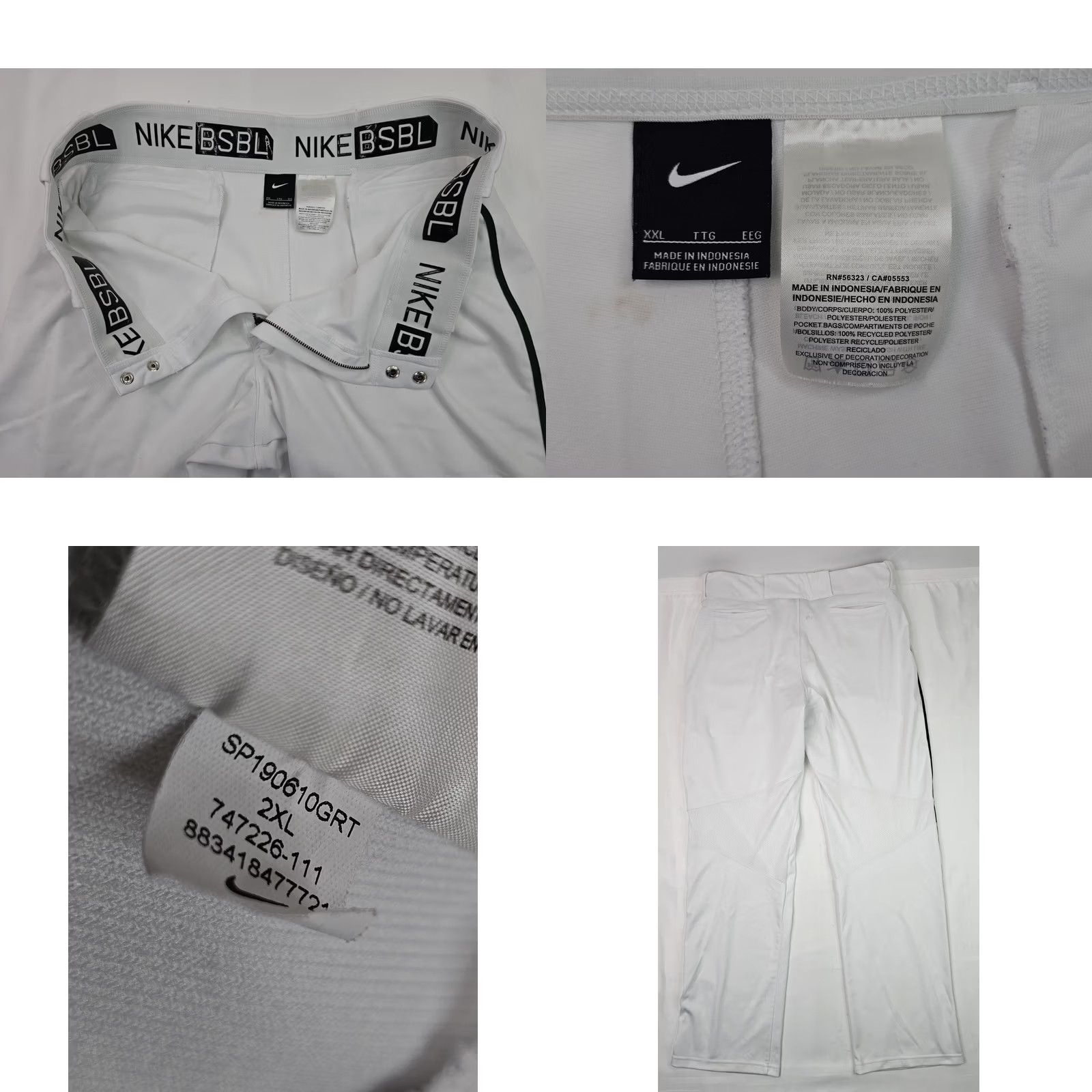Nike VINTAGE Nike Vapor Select Baseball BSBL Straight Leg Pants Men 2XL XXL White Green Size US 39 - 8 Thumbnail