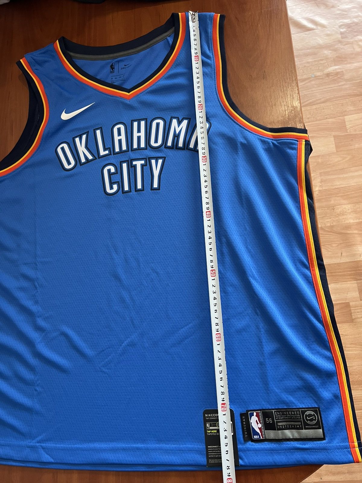 Nike NWT 2017 NBA OKLAHOMA CITY THUNDER NIKE BASKETBALL JERSEY Size US XXL / EU 58 / 5 - 18 Thumbnail