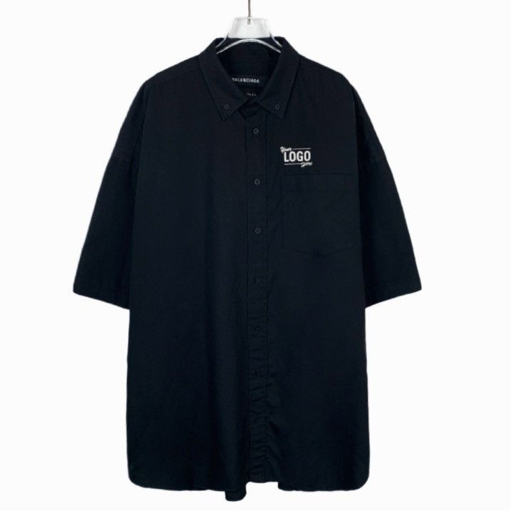 Balenciaga Balenciaga Logo Letter Embroidered Short Sleeve Shirt K26WX Size US L / EU 52-54 / 3 - 1 Thumbnail