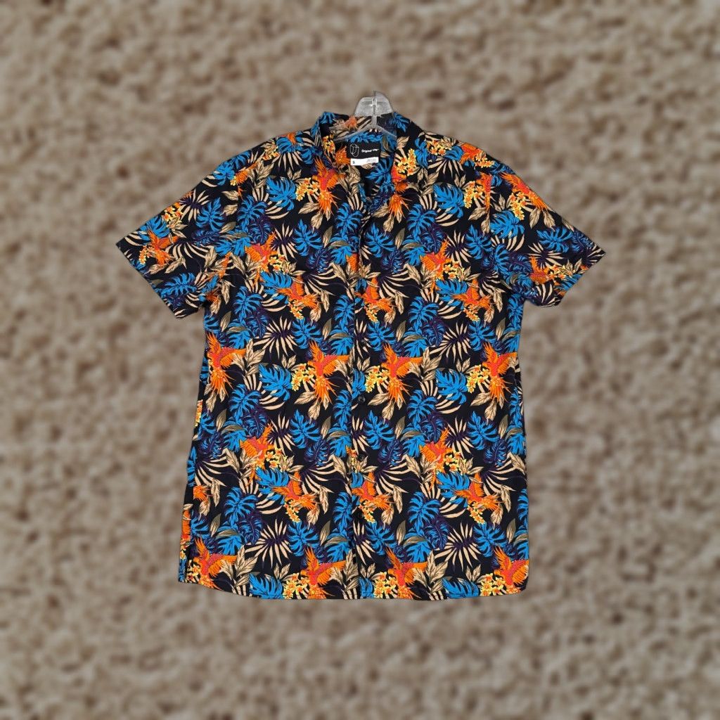 Vintage Original Use Shirt Men Small Black Blue Parrot Floral Hawaiian Cotton Button Up Size US S / EU 44-46 / 1 - 1 Thumbnail