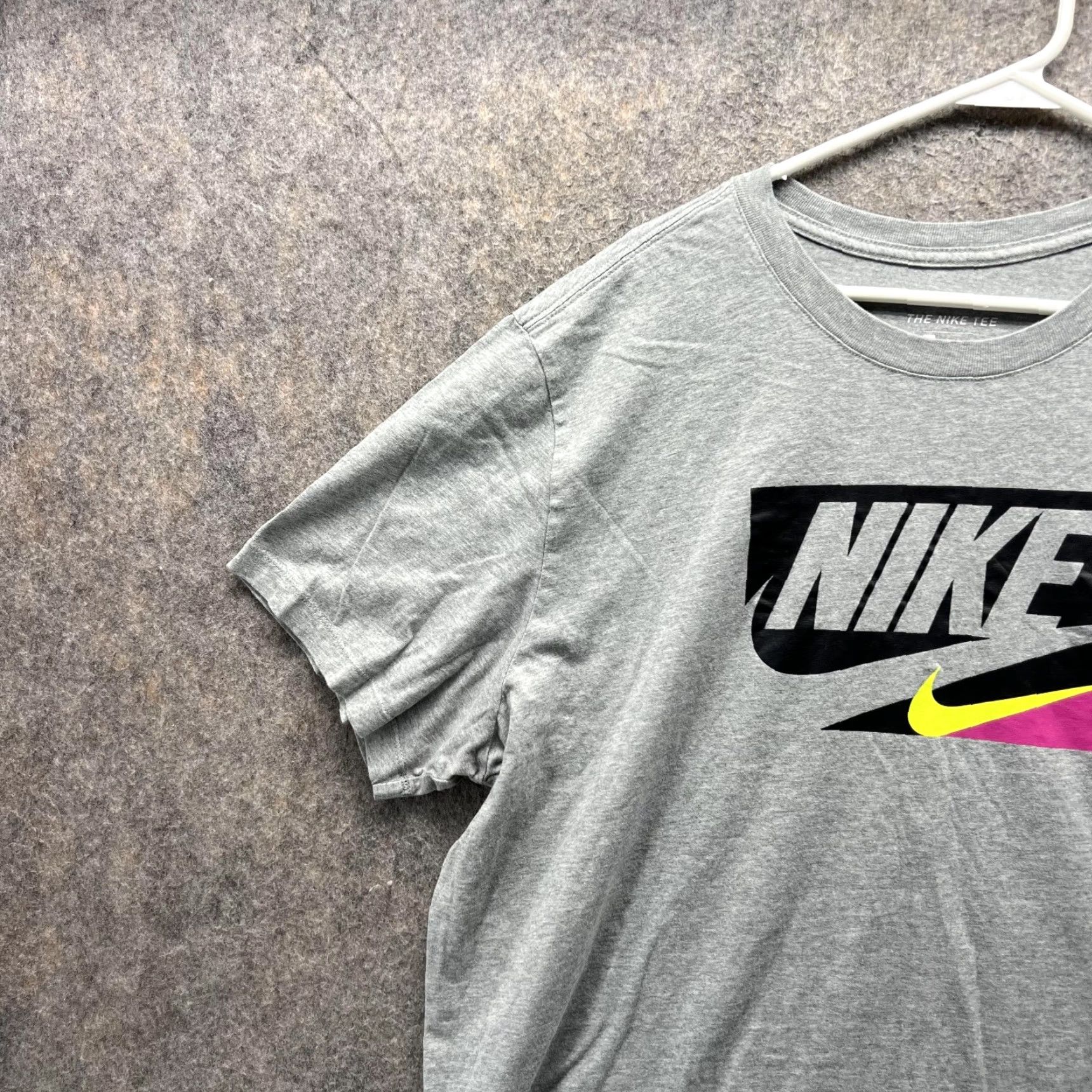 Nike VINTAGE Nike Shirt Men XXL Adult Heather Gray Box Logo Crewneck Cotton Swoosh Spell Out Size US XXL / EU 58 / 5 - 3 Thumbnail