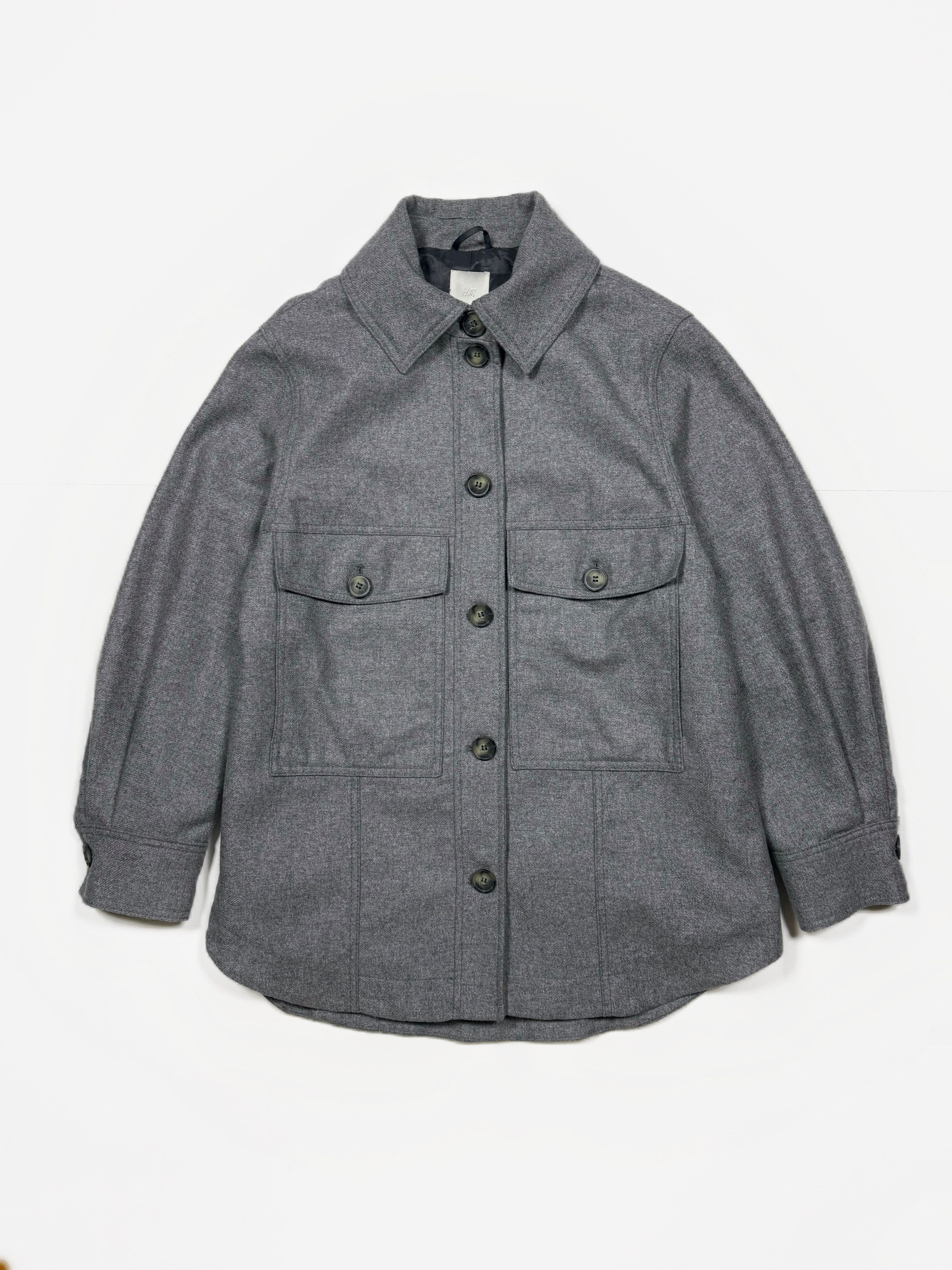 H&M H&m Х Manteco Wool Overshirt Gray (M) Size M / US 6-8 / IT 42-44 - 2 Thumbnail