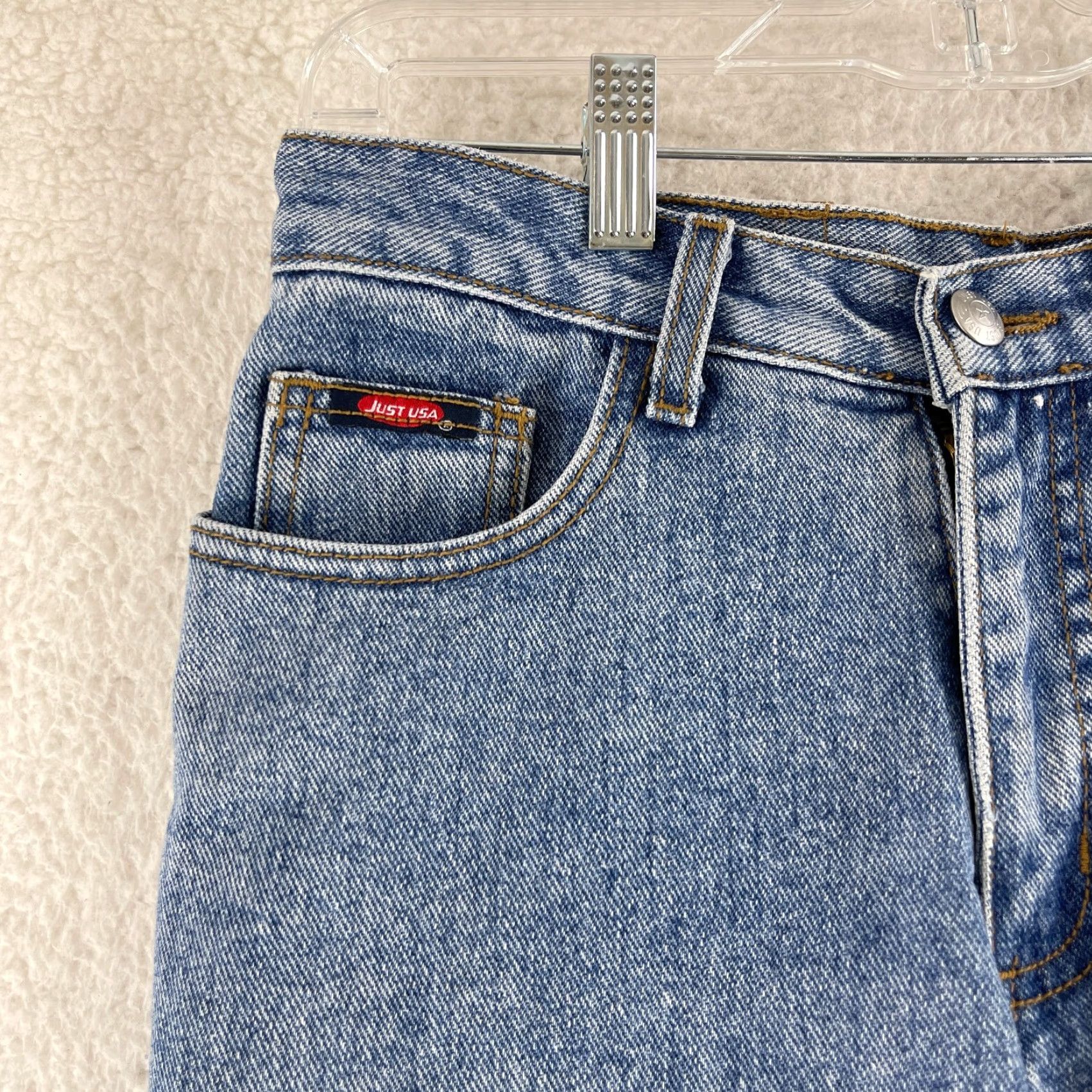 Denime VINTAGE Just USA Jeans Womens Size 5 Blue Denim Flare Leg Mid-Rise United States 80s 90s Bohemian Size 27" / US 4 / IT 40 - 4 Thumbnail