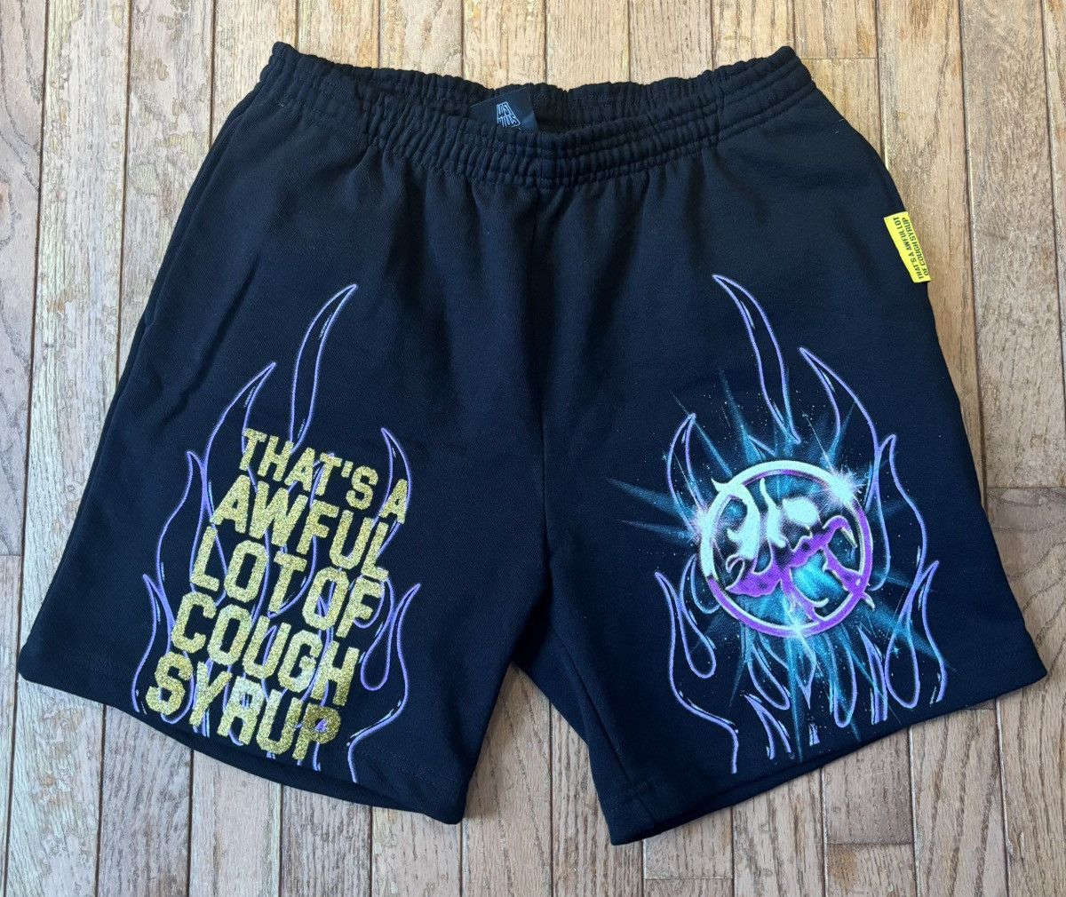 Awful Lot of Cough Syrup Awful Lot of Cough Syrup ALOCS Flame Graphic Sweat Shorts Size US 32 / EU 48 - 1 Thumbnail