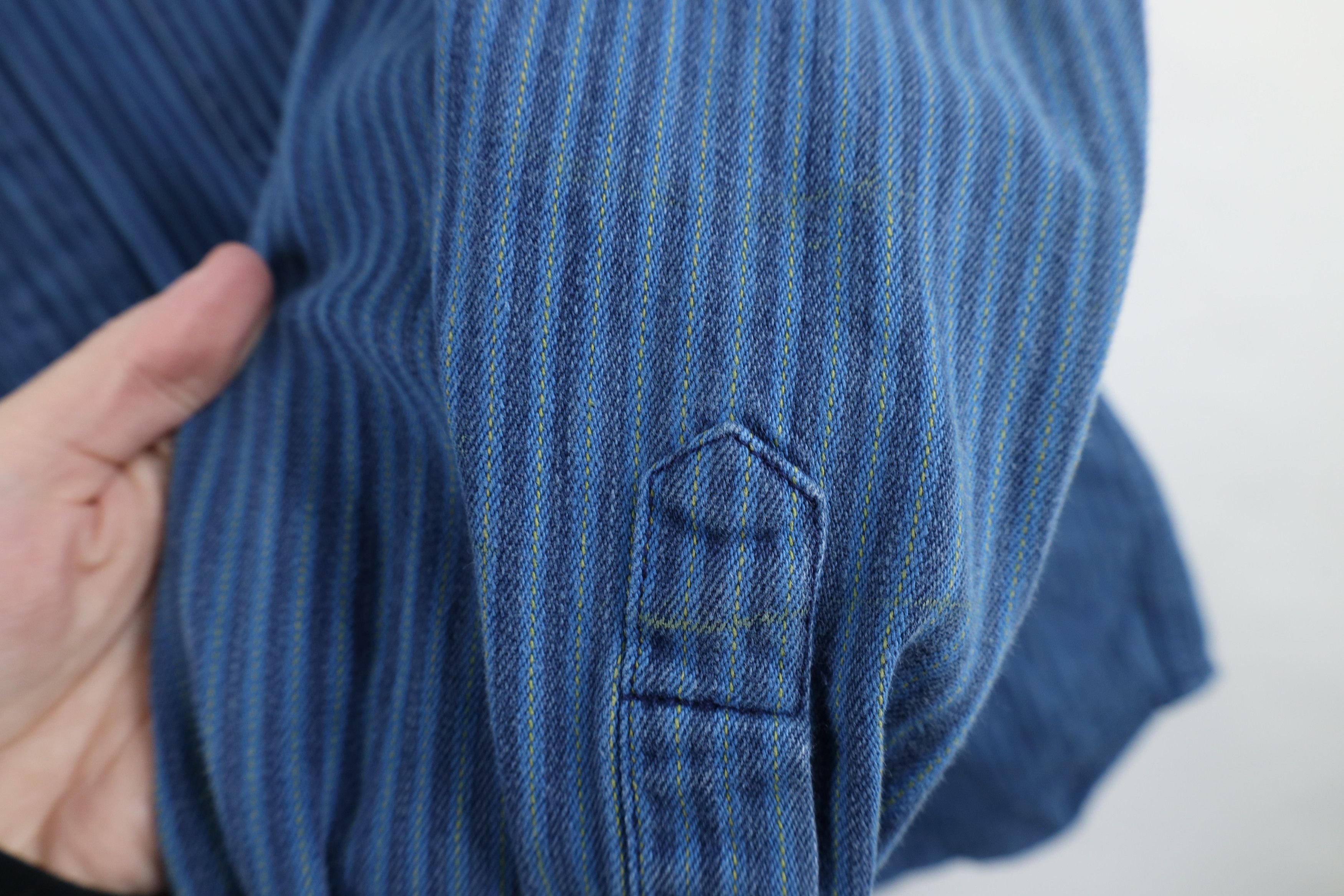 Vintage Vintage 90s Streetwear Denim Striped Button Shirt Blue Size US M / EU 48-50 / 2 - 5 Thumbnail