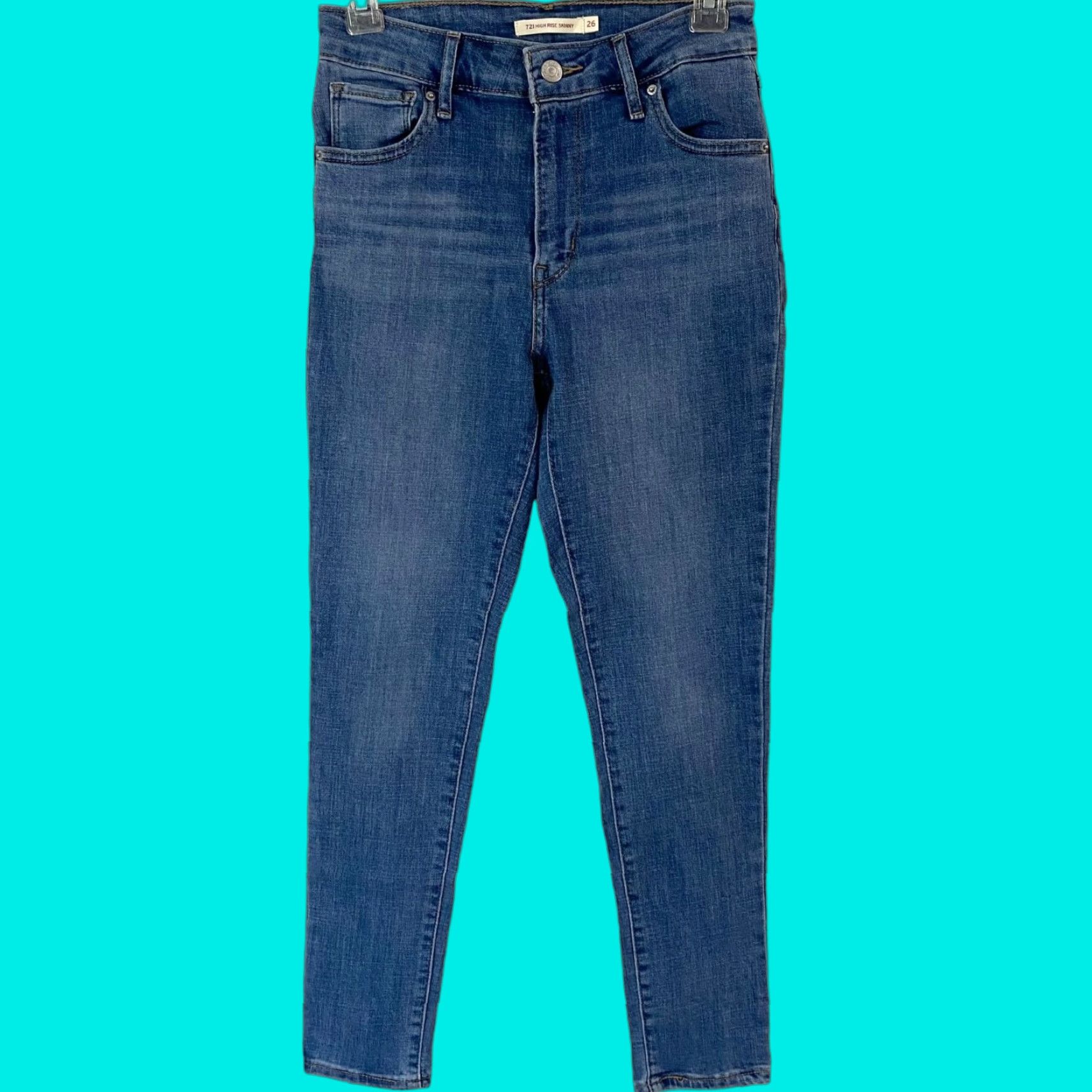 Levi's Levi's 721 High Rise Skinny Jeans Women's Size 26X28 Blue Stretch Denim Size 26" / US 2 / IT 38 - 1 Thumbnail