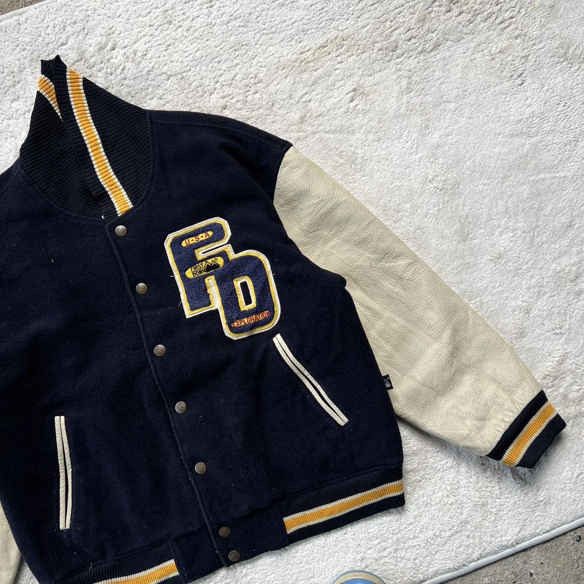 Vintage Varsity Jacket Leather FIRST DOWN BIG SPELLOUT Size US M / EU 48-50 / 2 - 7 Thumbnail