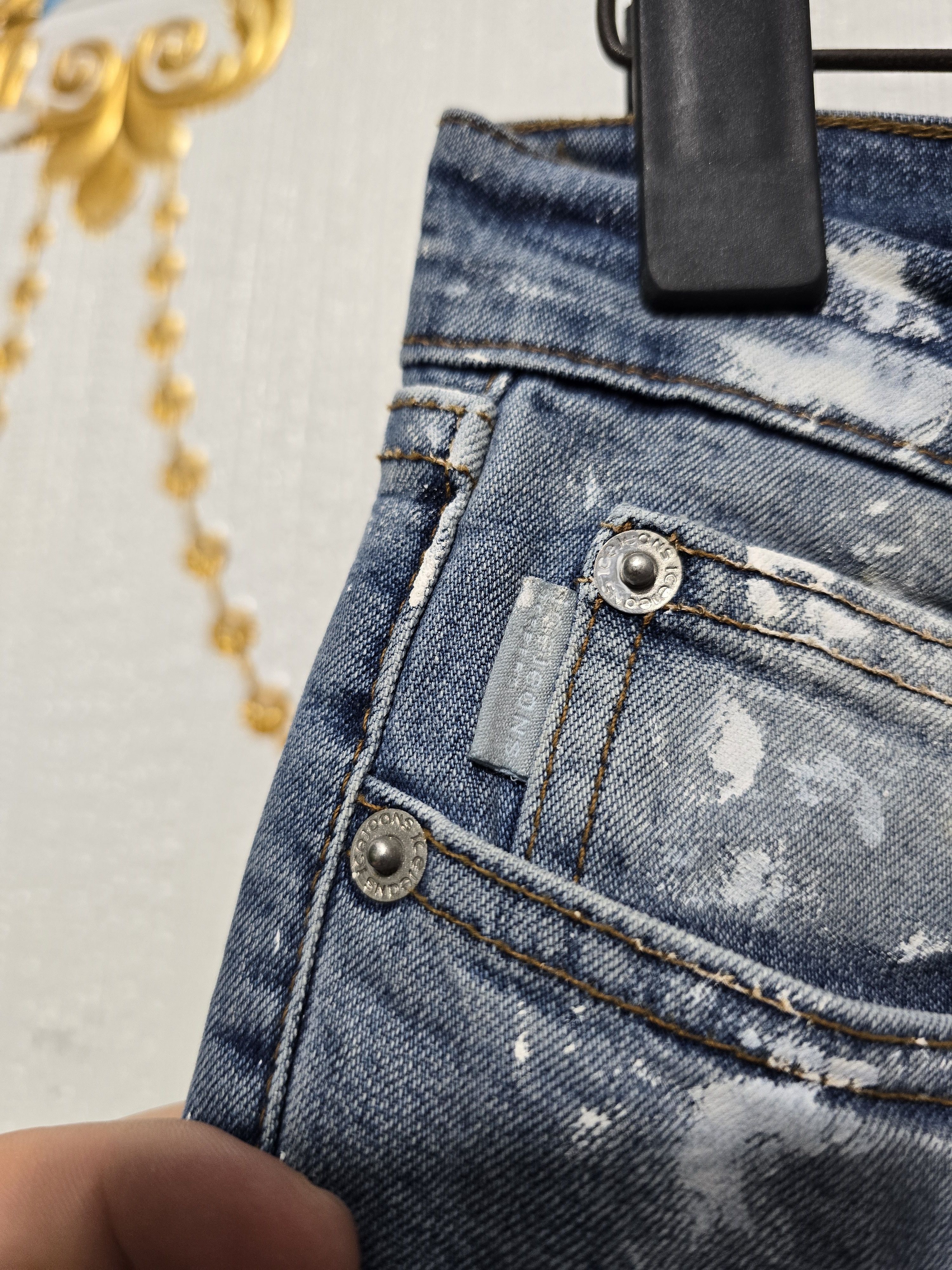 Iceberg ICEBERG Vintage no waist printed jeans made in Italy, MEDIUM Size 29" - 5 Thumbnail