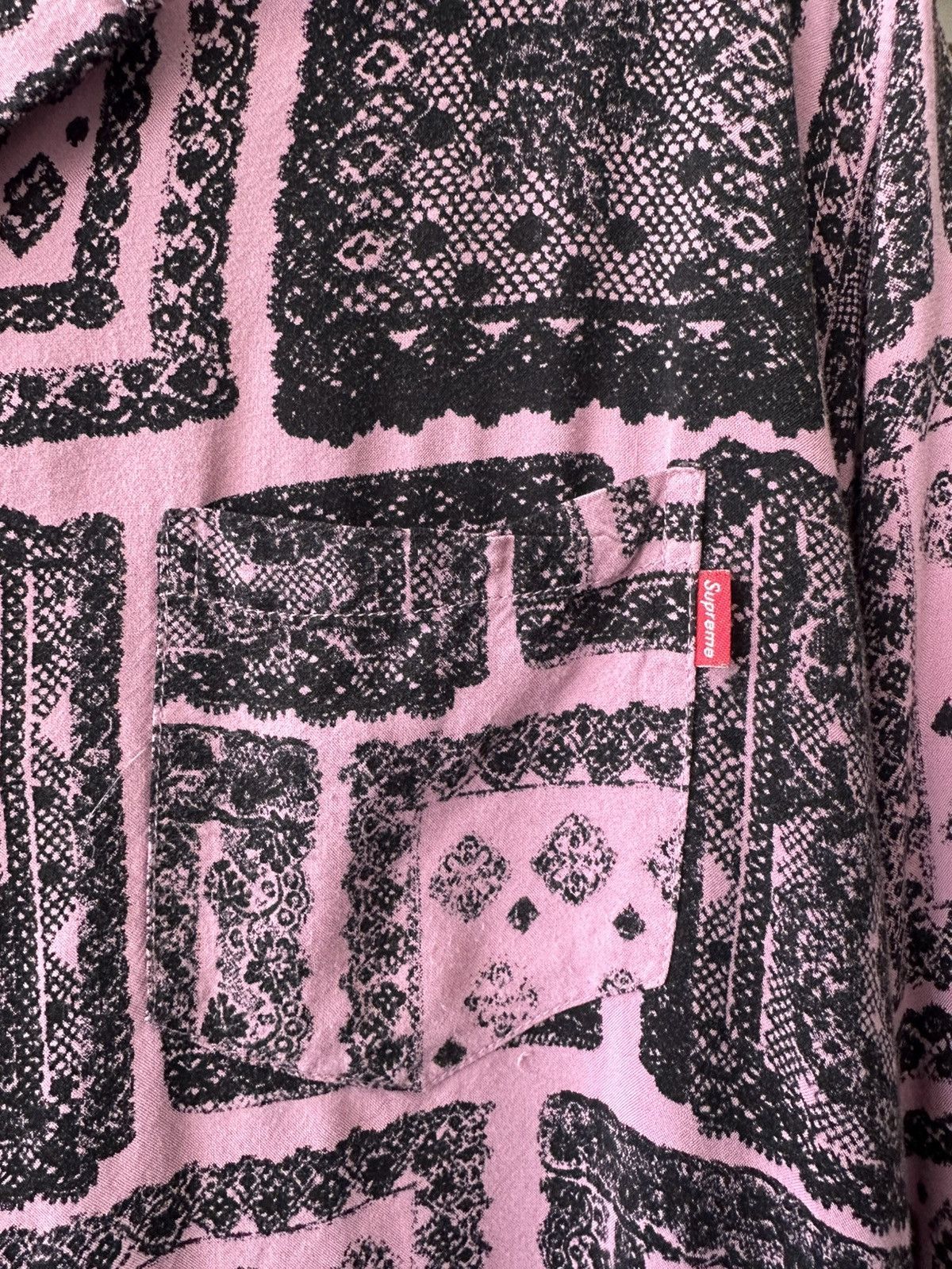 Supreme Supreme SS17 Lace Rayon LONG SLEEVE BUTTON SHIRT LARGE Size US L / EU 52-54 / 3 - 3 Thumbnail