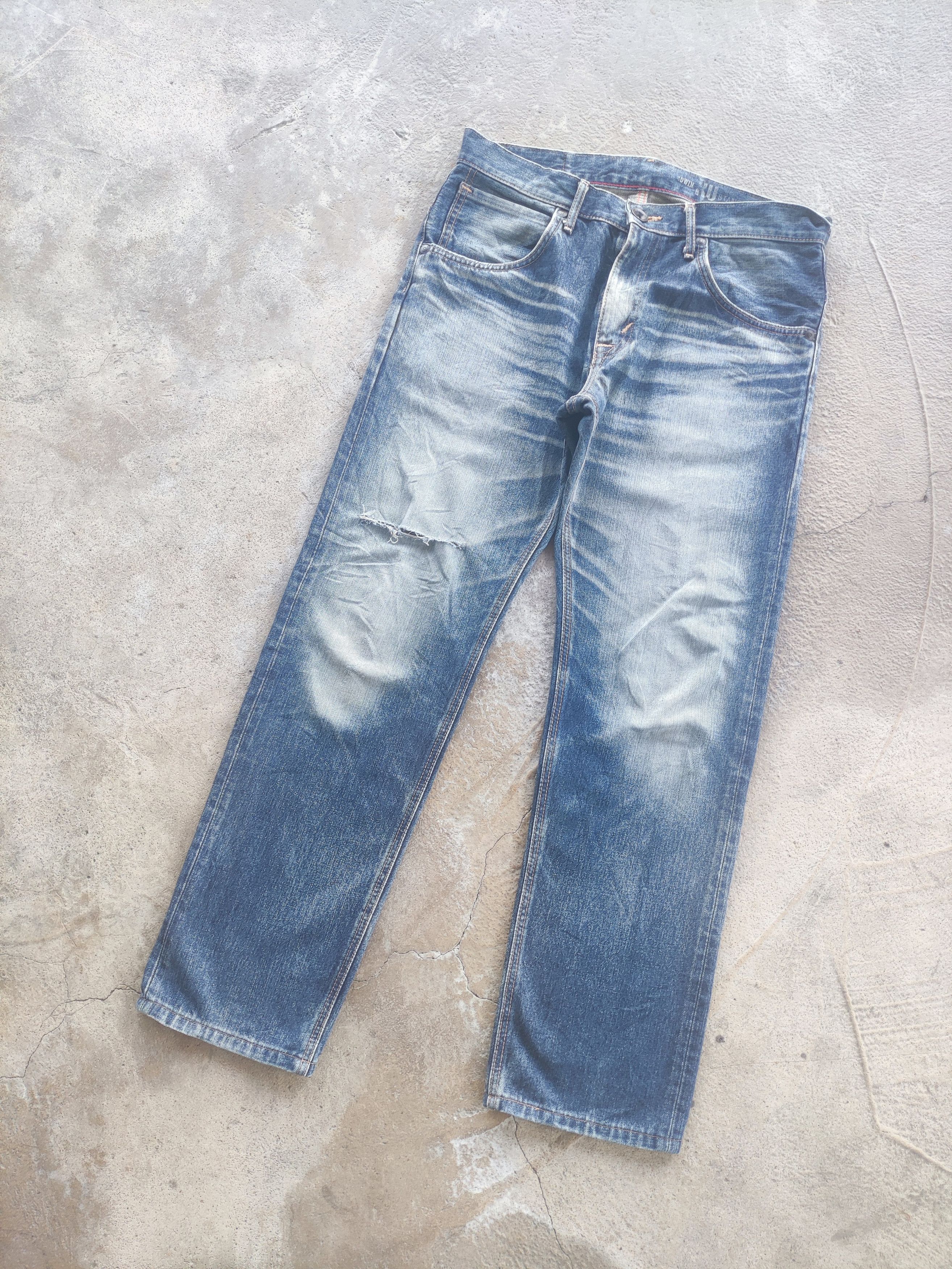 Edwin Vintage Edwin Distressed Faded Denim Pants Size US 35 - 2 Thumbnail