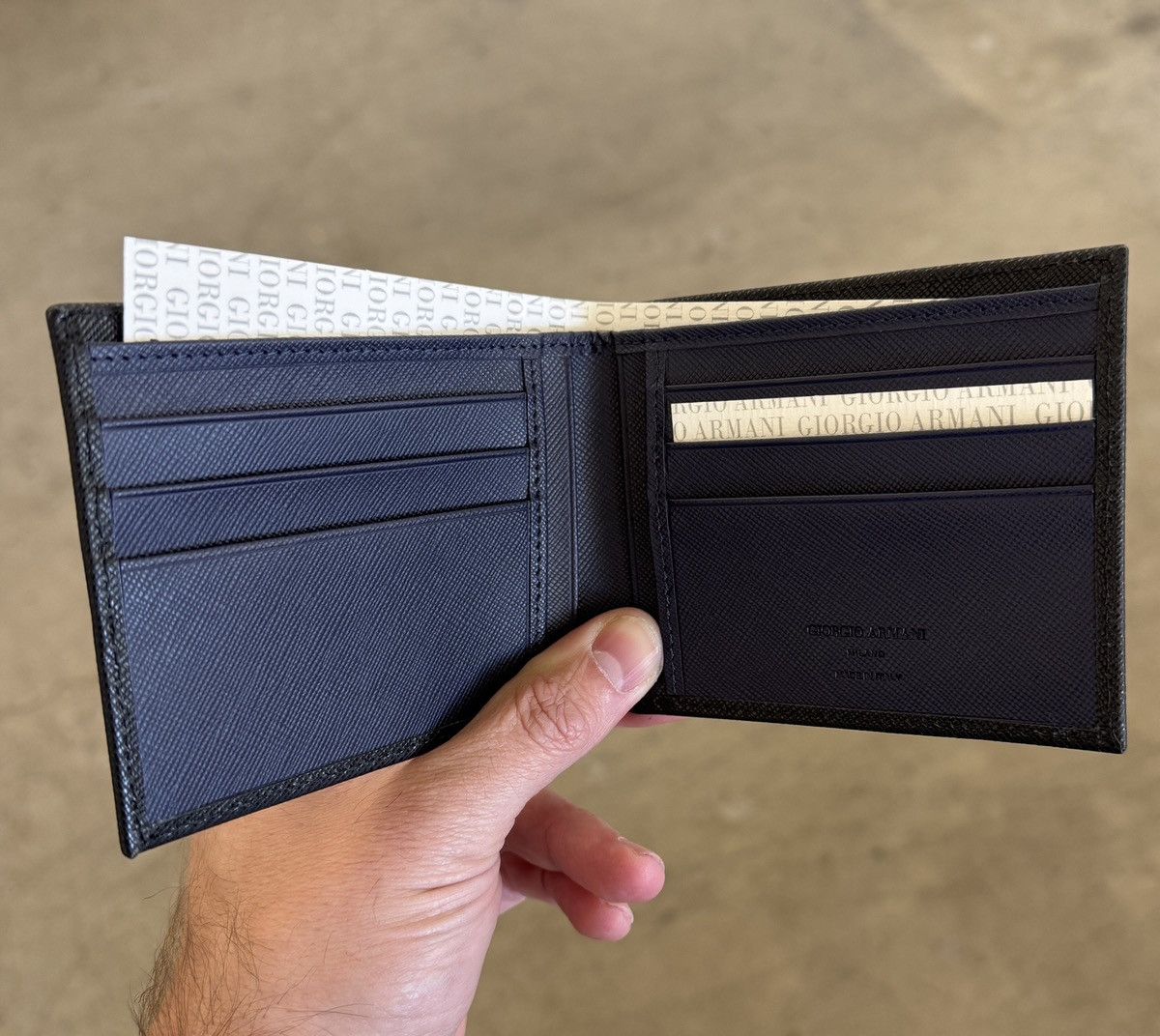 Giorgio Armani Saffiano bi-color leather wallet Size ONE SIZE - 6 Thumbnail
