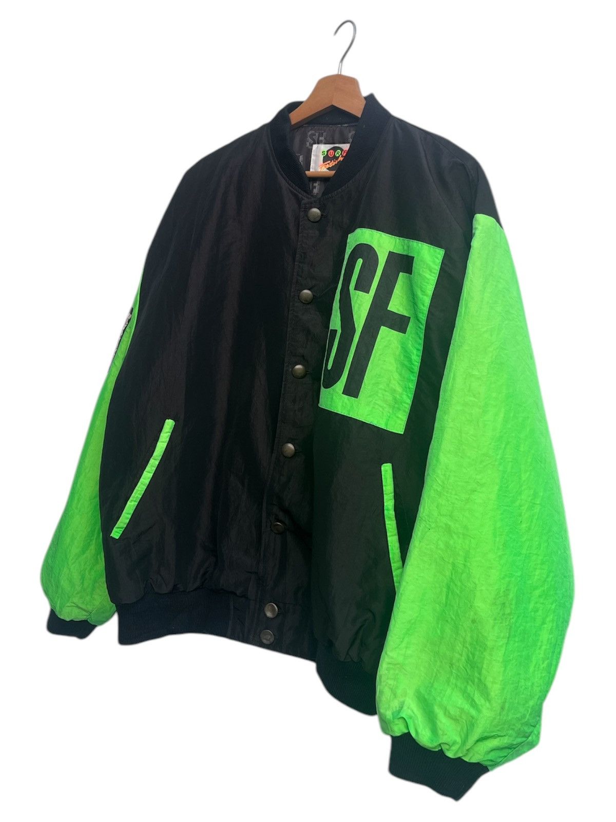 Sun Surf Vintage Surf Fetish Neon Green Bomber Jacket Size US L / EU 52-54 / 3 - 5 Thumbnail