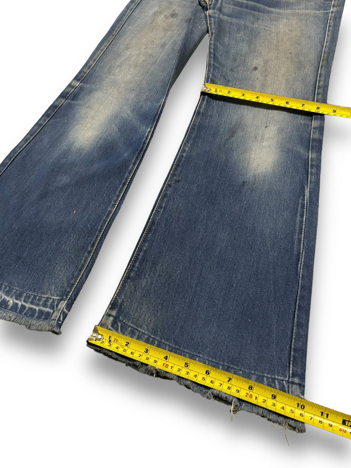 Big John Vintage 90s Japanese Brand Mud Wash Flare Bell Bottom Jeans Size US 30 / EU 46 - 18 Thumbnail