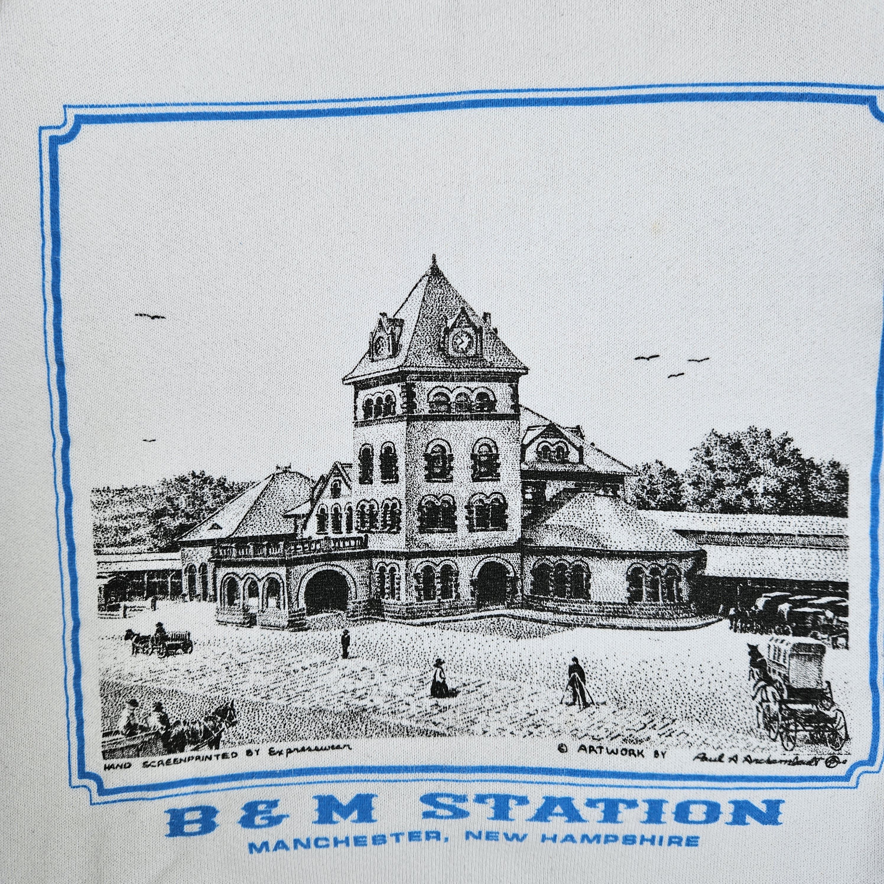 Vintage Vintage B&M Station New Hampshire artwork by Sweatshirt Size US XL / EU 56 / 4 - 2 Thumbnail