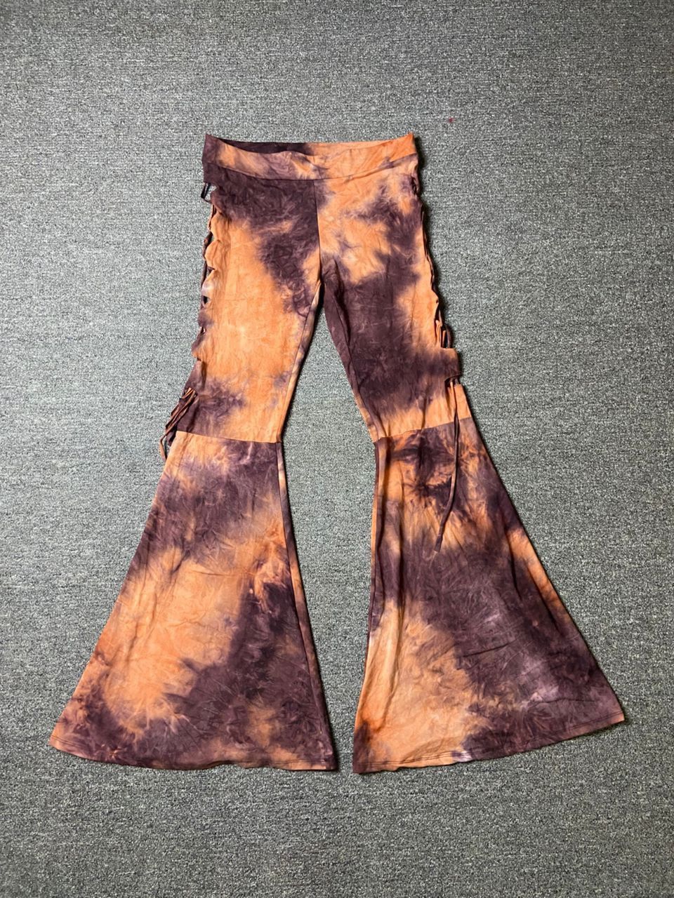 Japanese Brand × Vintage ROMWE Tie Dye Cut Out Side Flare Pants (125) Size 29" - 2 Thumbnail