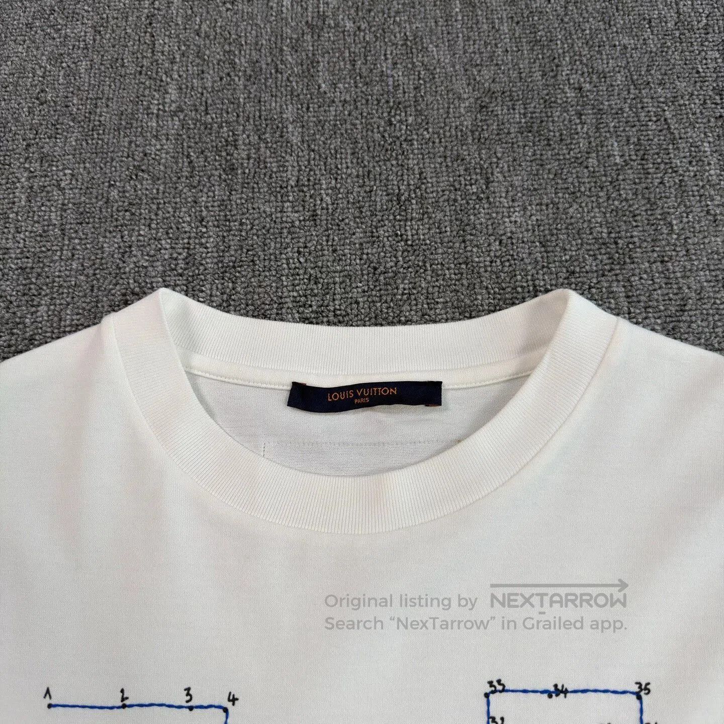 Louis Vuitton LV Linked Logo Embroidery White T-Shirt. Size US M / EU 48-50 / 2 - 3 Thumbnail