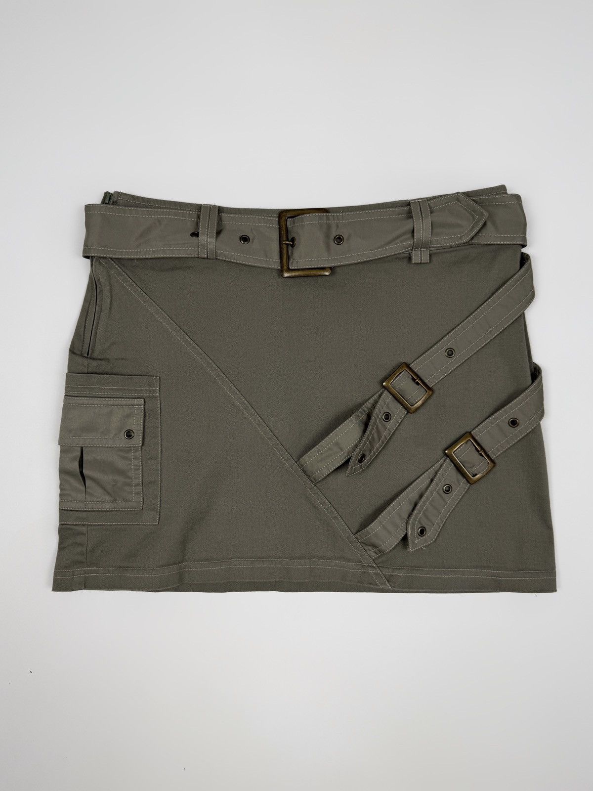 Vintage Y2K Vintage Nana Baila Paris Military Bondage Mini Skirt Size 30" / US 8 / IT 44 - 1 Thumbnail