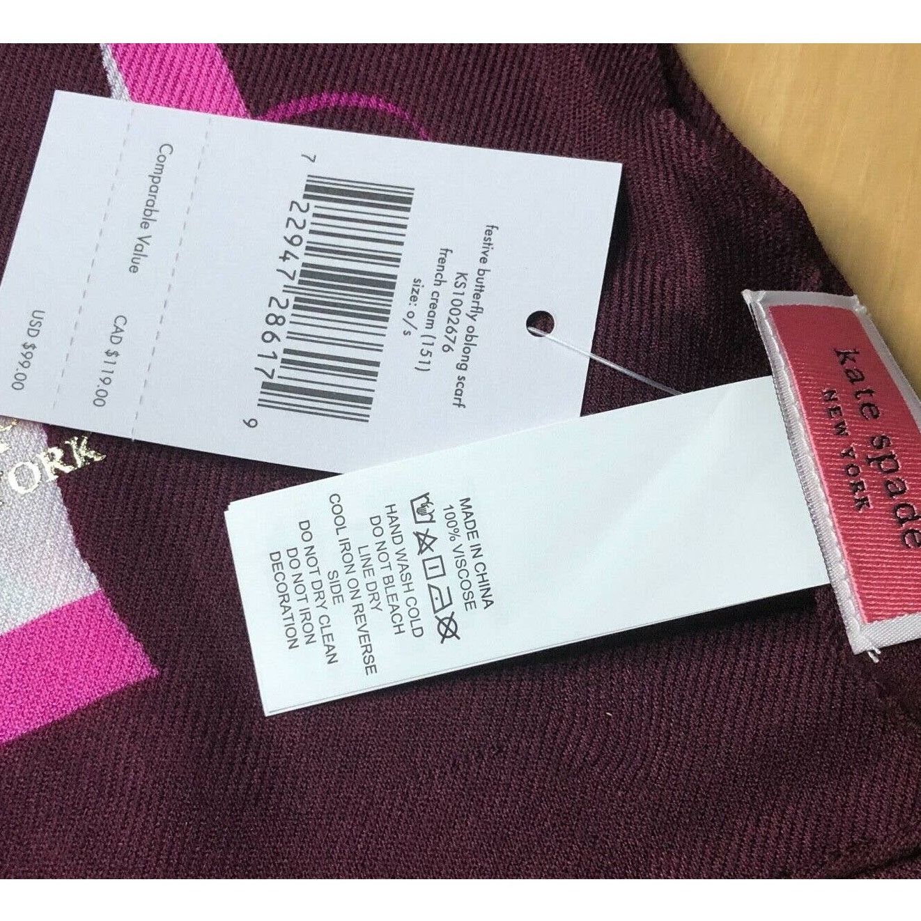 Kate Spade Kate Spade Festive Butterfly allover Print Oblong long Scarf Size ONE SIZE - 8 Thumbnail