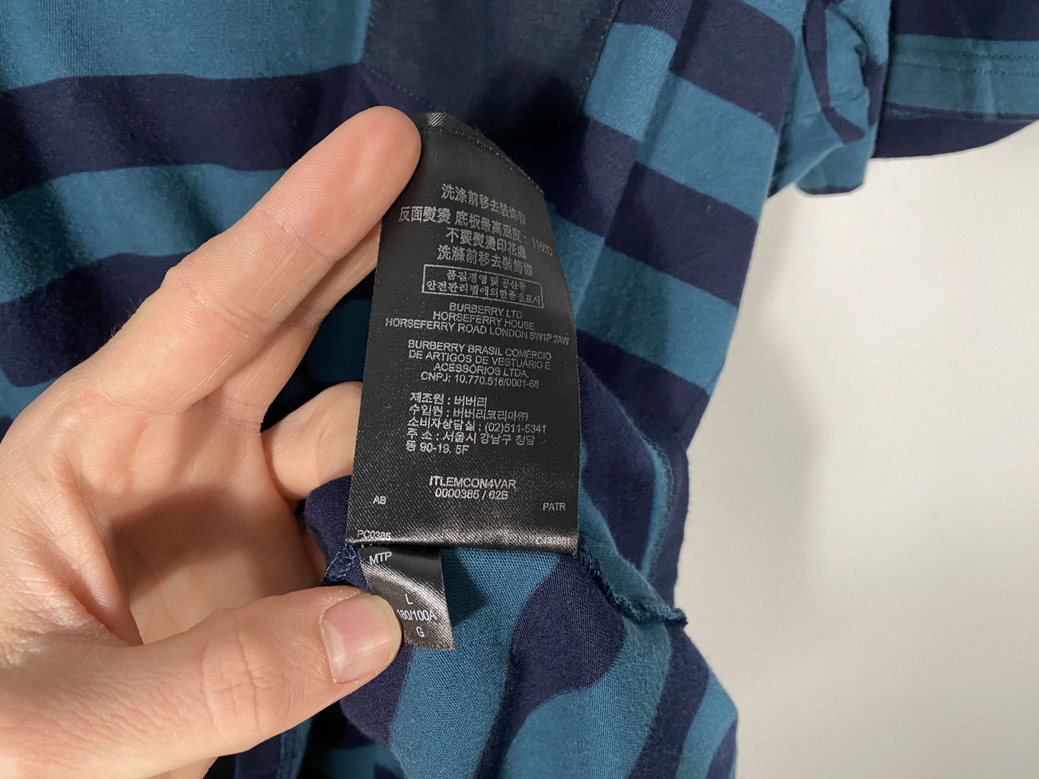 Burberry Prorsum Burberry Prorsum Short Sleeve Striped Pocket Tee Size US L / EU 52-54 / 3 - 7 Thumbnail