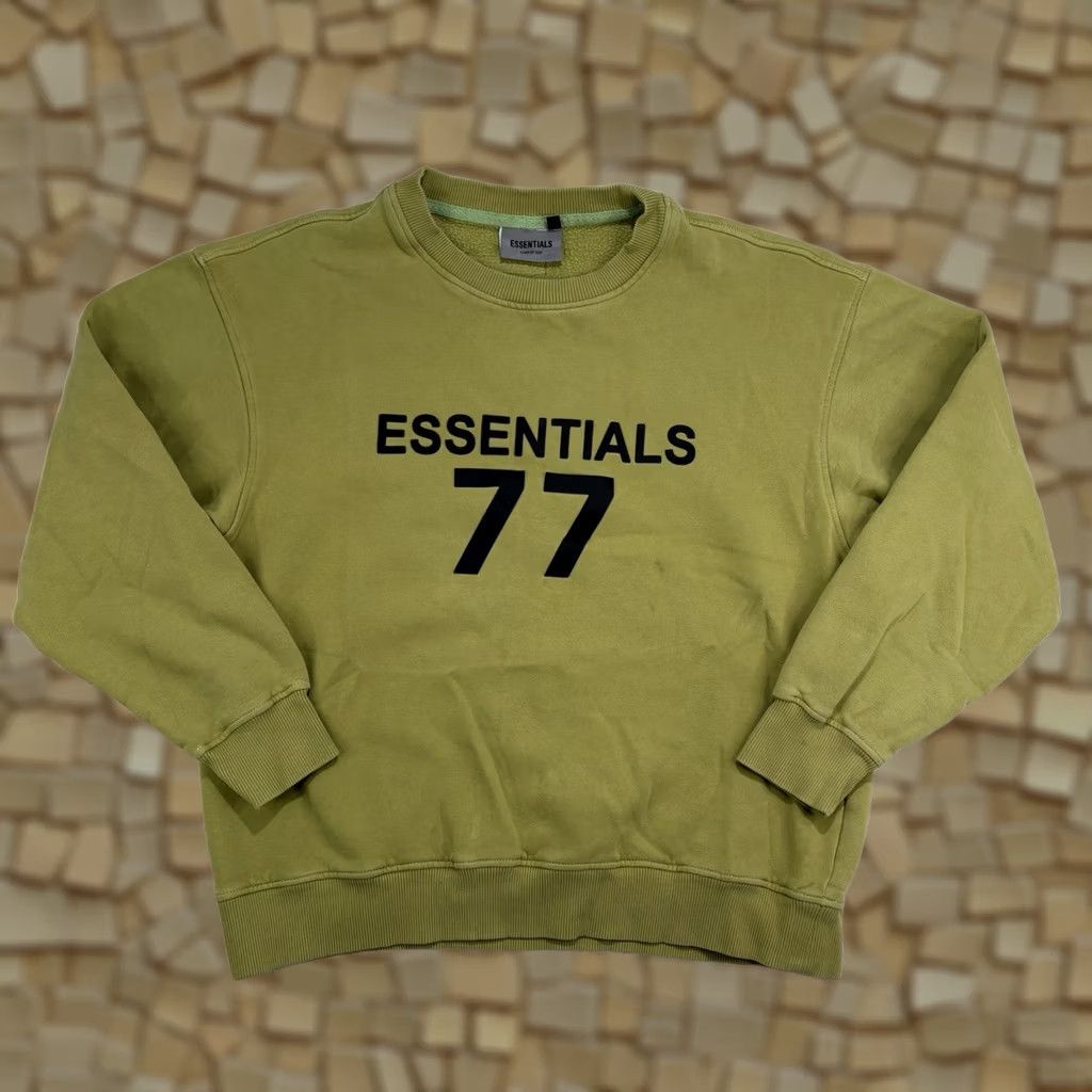 Vintage Essentials Fear Of God Sweatshirt Mens M Green Pullover Crewneck Flaws Size US M / EU 48-50 / 2 - 1 Thumbnail