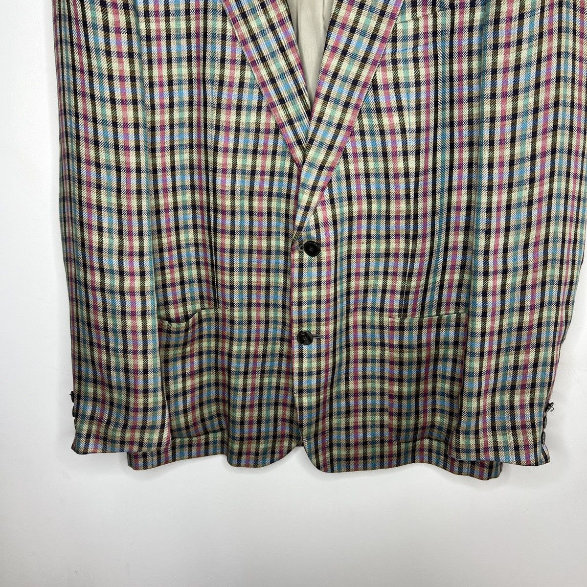 Designer × Hugo Boss Vintage Hugo Boss Linen Checkered Blazer Jacket Men size 52 Size 42R - 5 Thumbnail
