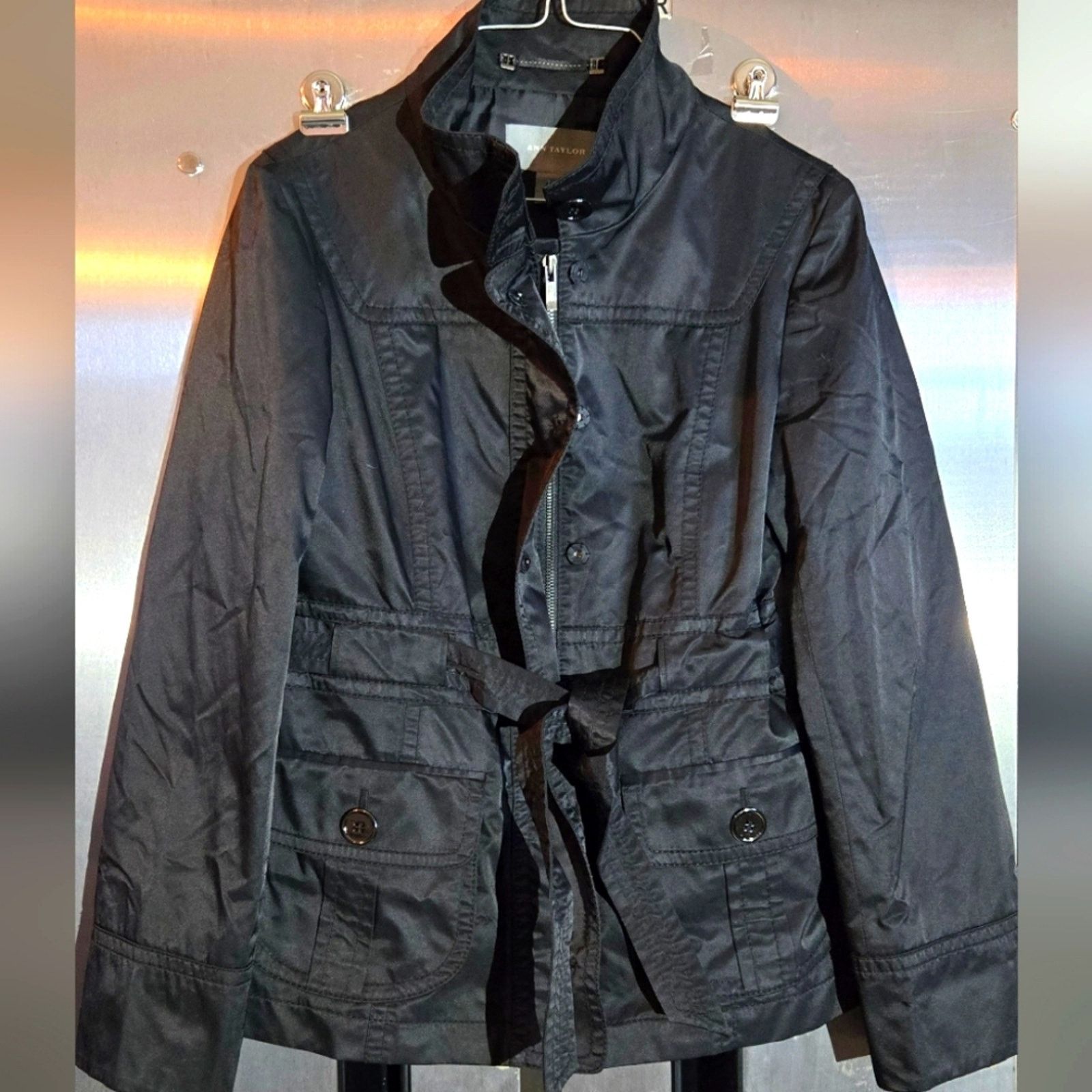 Ann Taylor Ann Taylor black trench jacket, size S Size S / US 4 / IT 40 - 1 Thumbnail